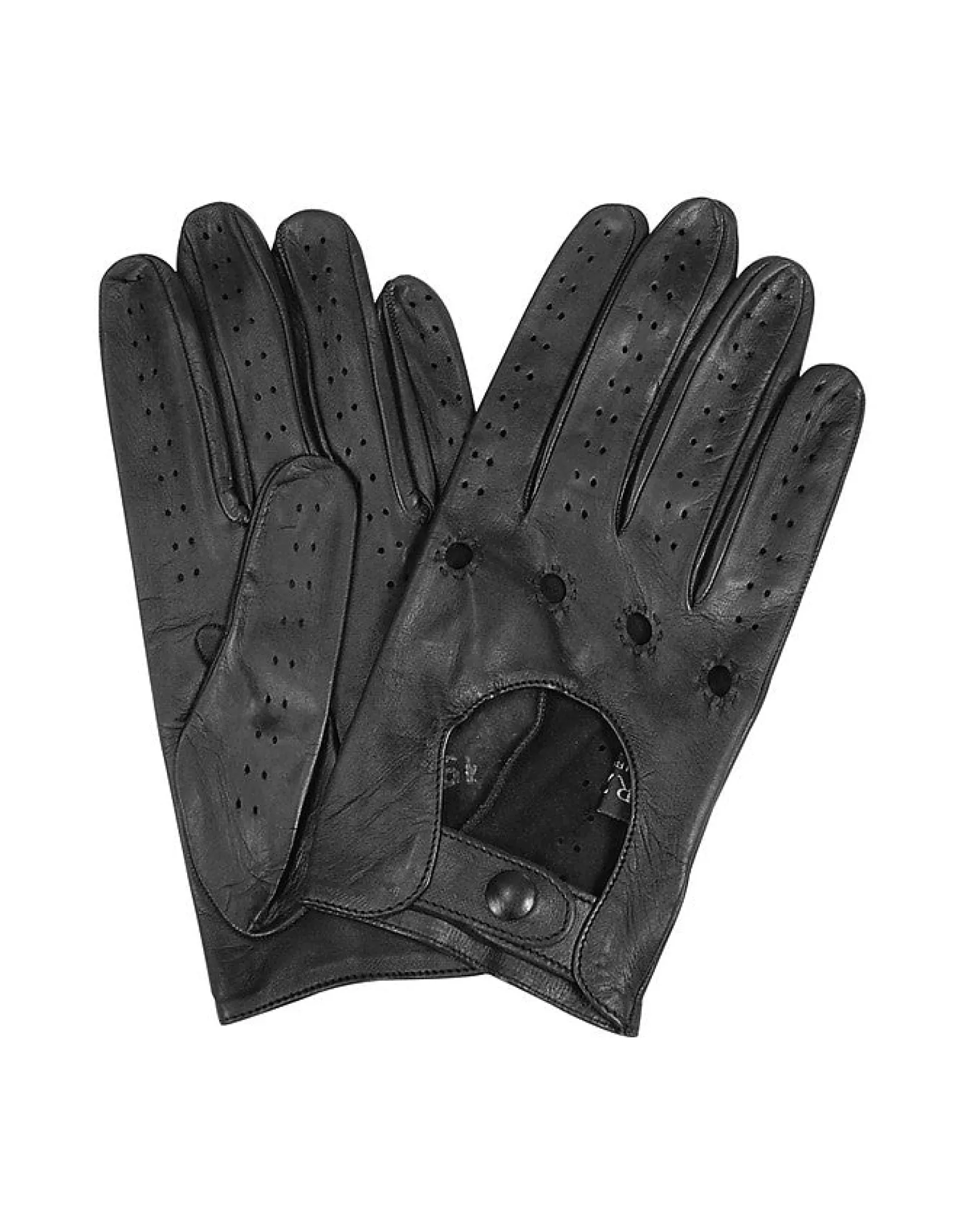 Black Italian Leather Driving Gloves<Forzieri Hot