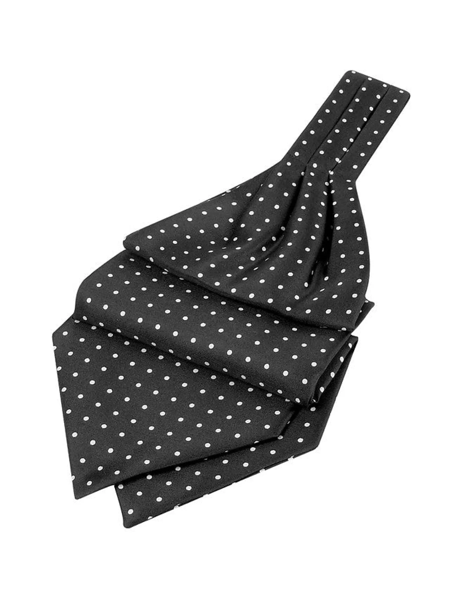 Black Polkadot Printed Twill Silk Ascot<Forzieri Flash Sale