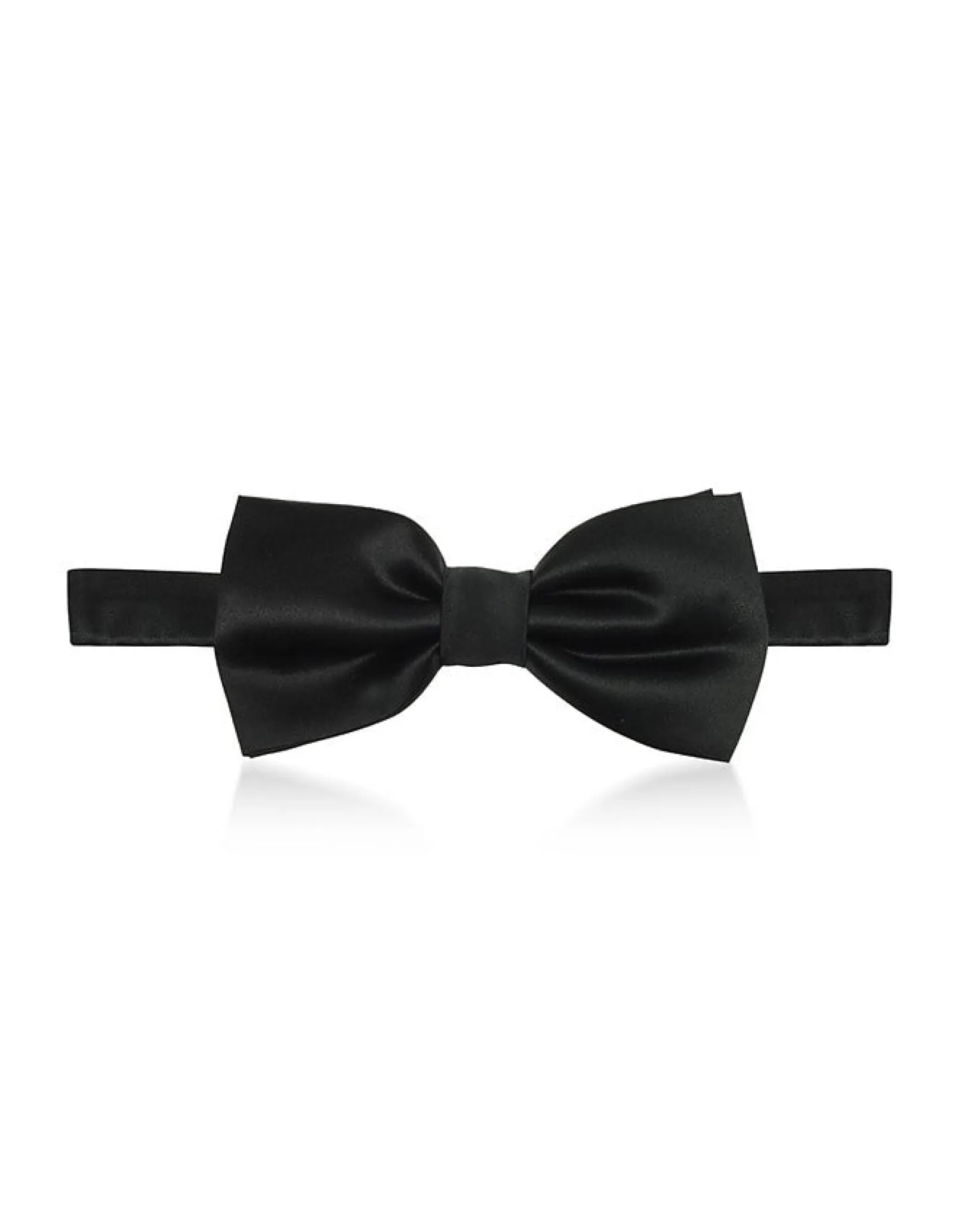 Black Satin Silk Pre-tied Bowtie<Forzieri Best