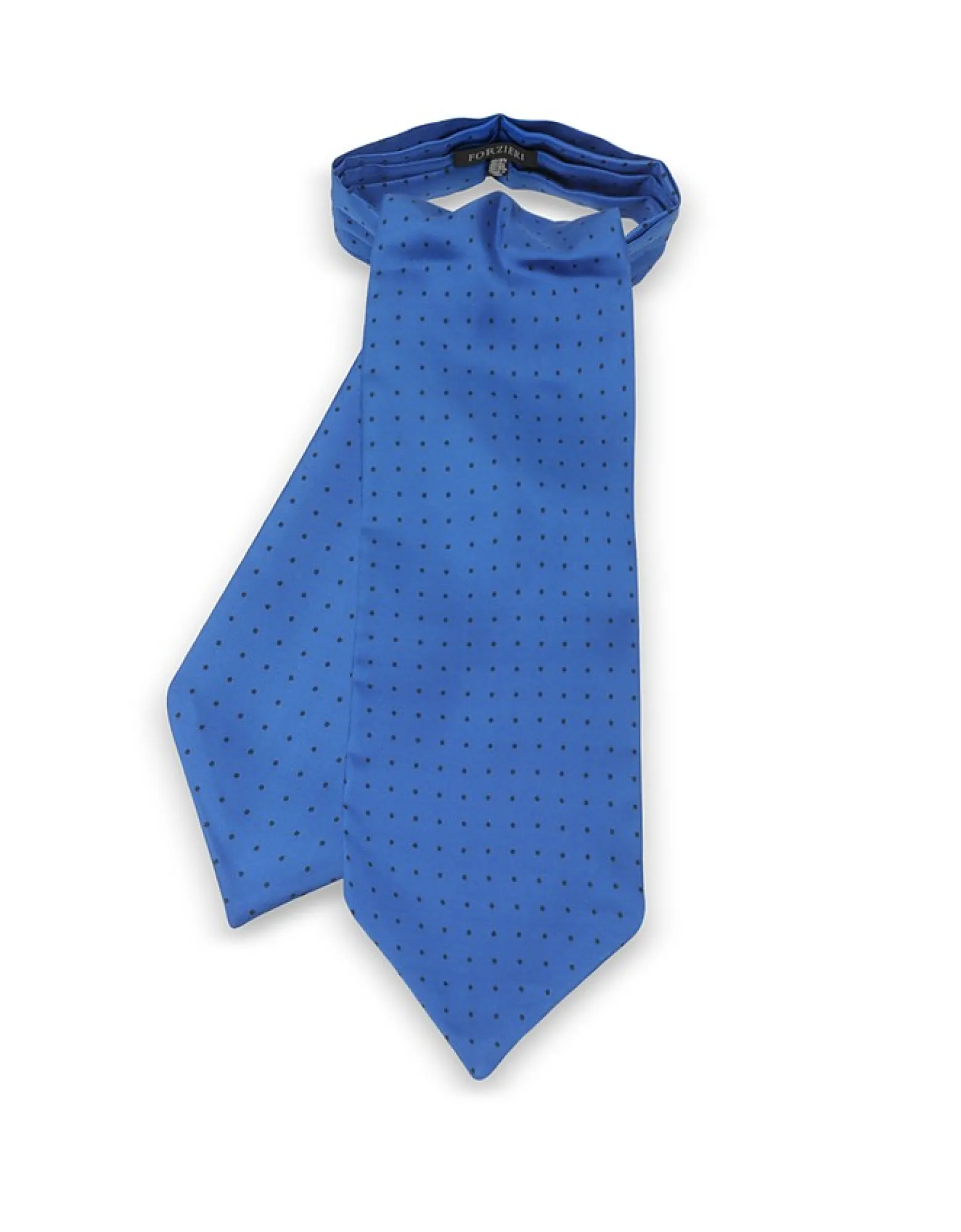 Blue Polkadots Print Silk Tie Ascot<Forzieri Best