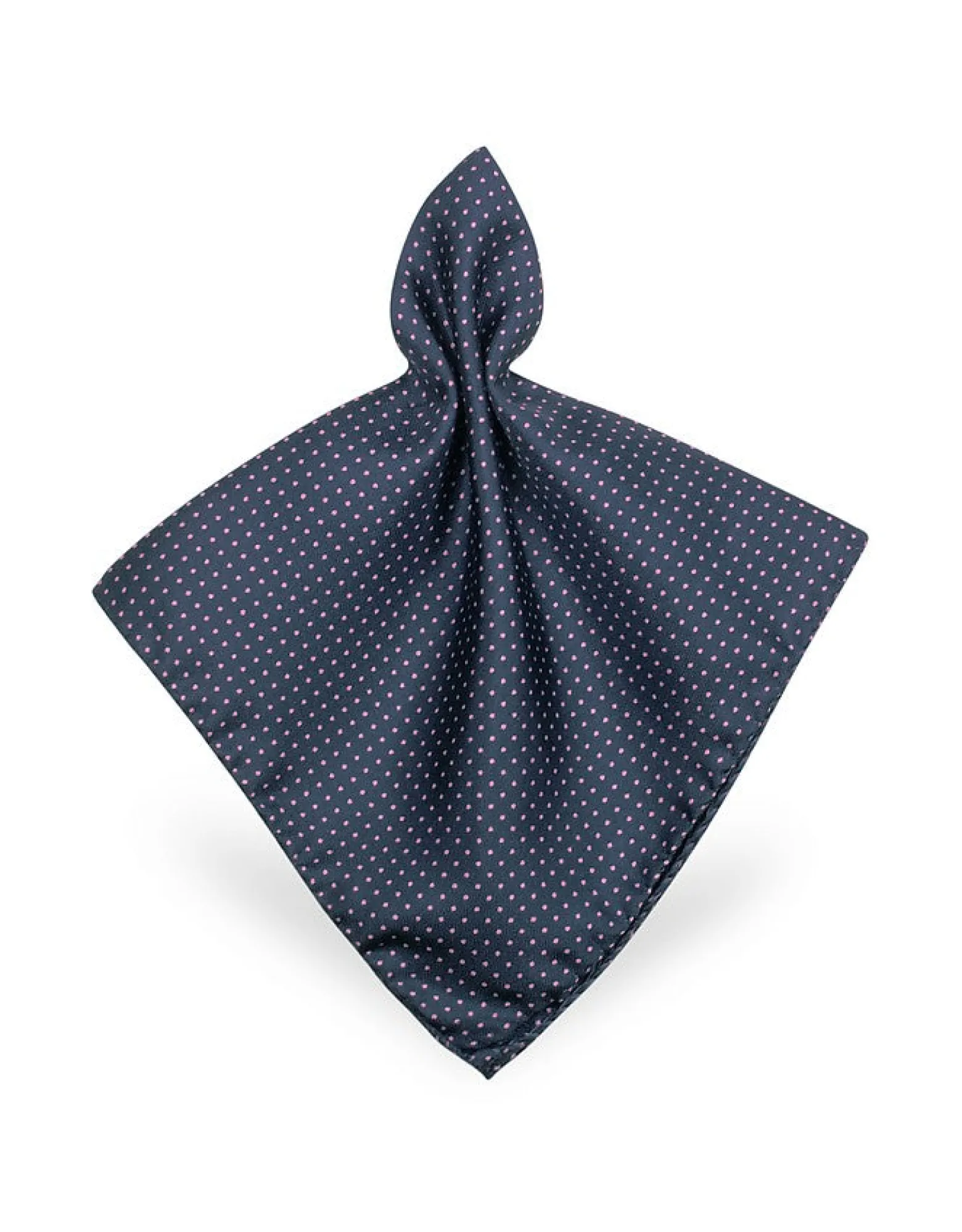 Blue/Pink Mini Polkadot Twill Silk Pocket Square<Forzieri Sale