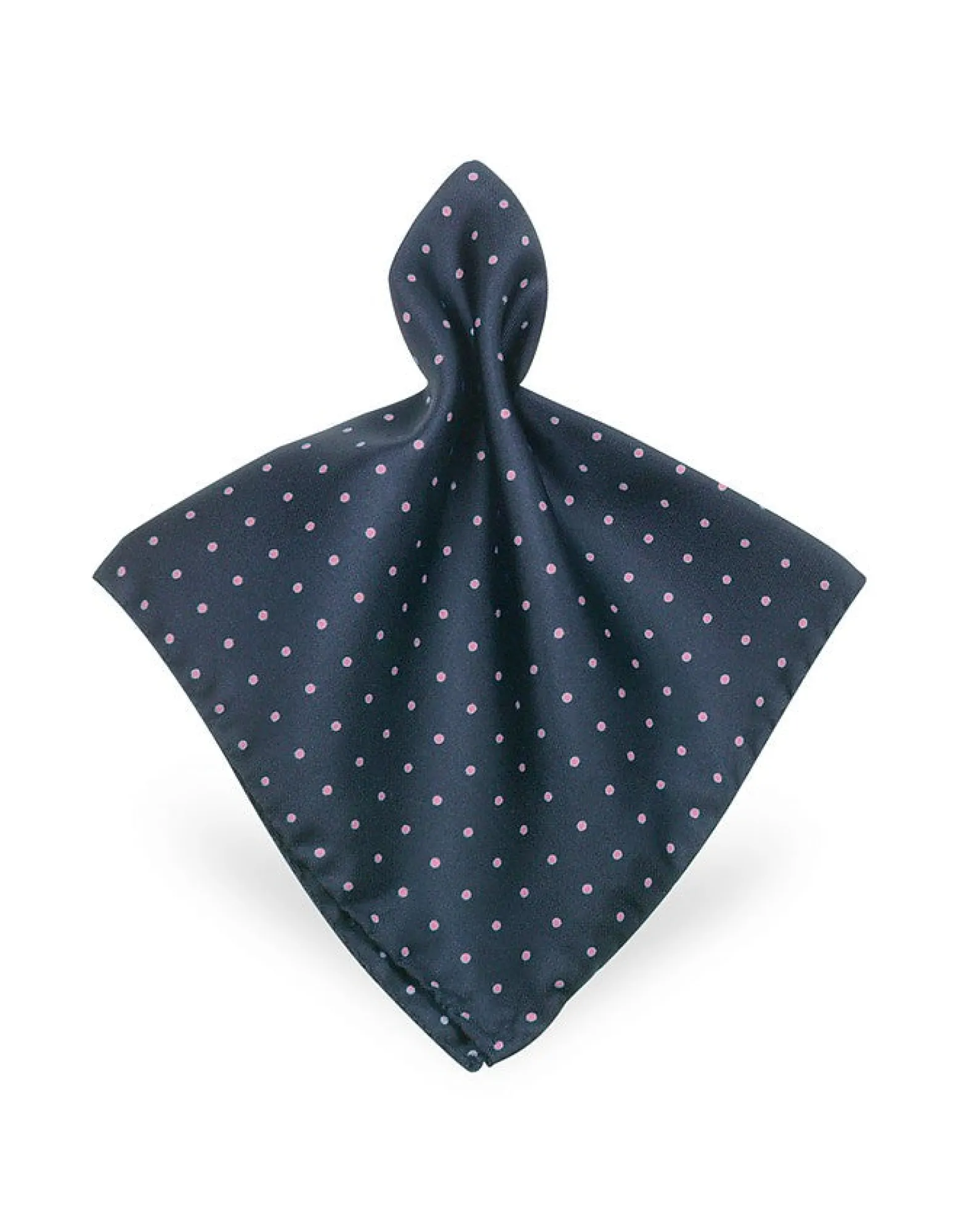 Blue/Pink Polkadot Twill Silk Pocket Square<Forzieri Best