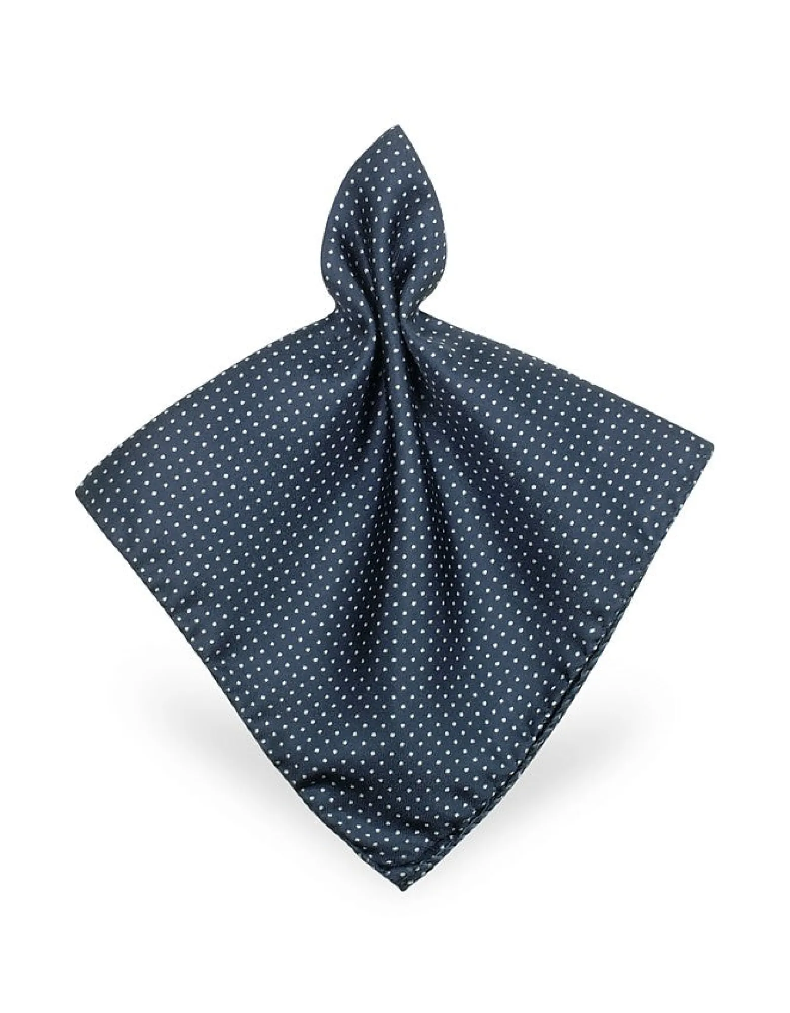 Blue/White Mini Polkadot Twill Silk Pocket Square<Forzieri Online