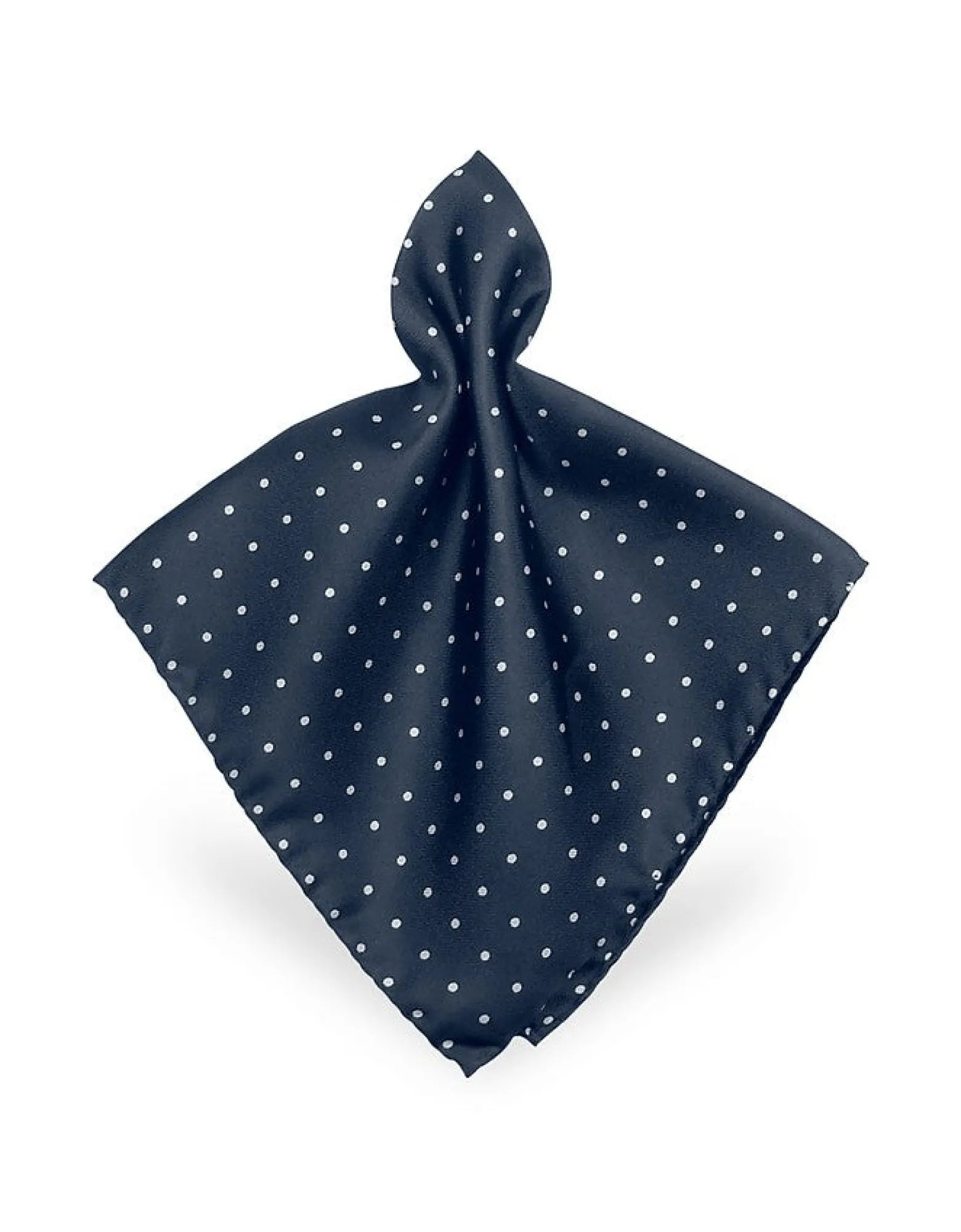 Blue/White Polkadot Twill Silk Pocket Square<Forzieri Sale