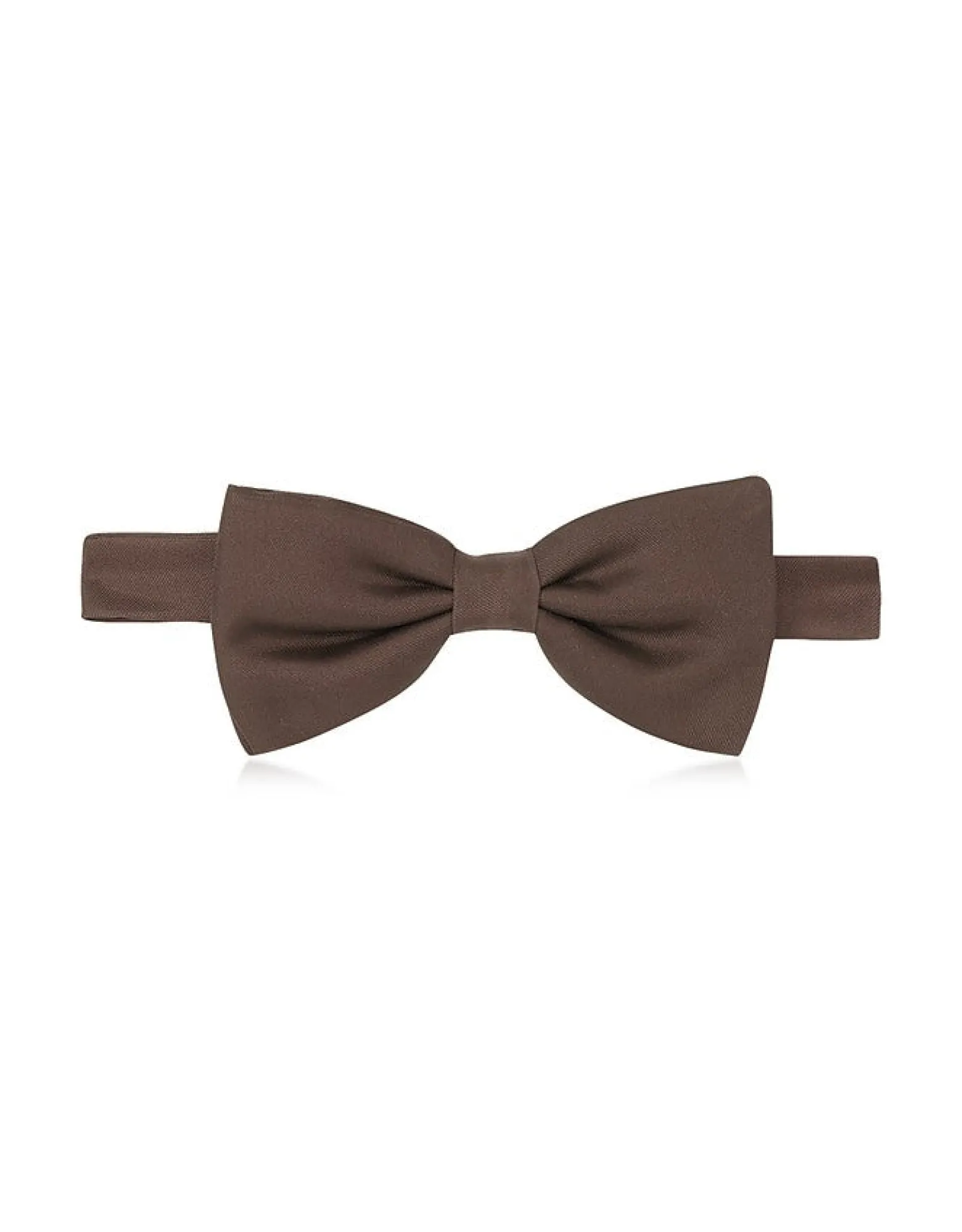 Brown Solid Pre-Tied Twill Silk Bowtie<Forzieri Sale