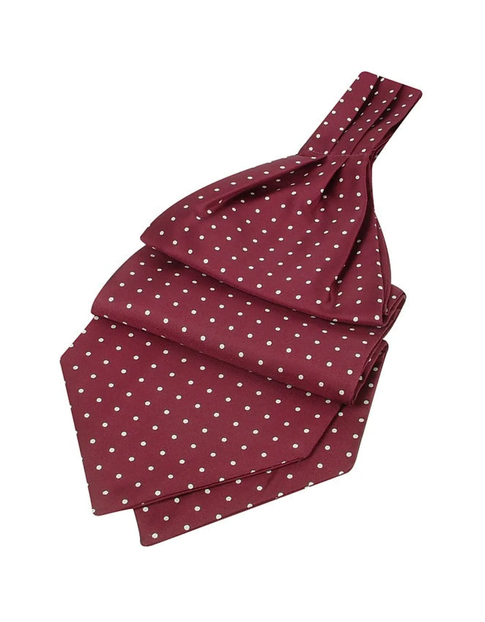 Burgundy Polkadot Printed Twill Silk Ascot<Forzieri Cheap