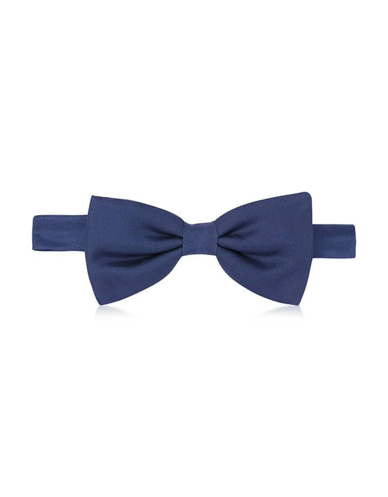 Dark Blue Solid Pre-Tied Twill Silk Bowtie<Forzieri Hot