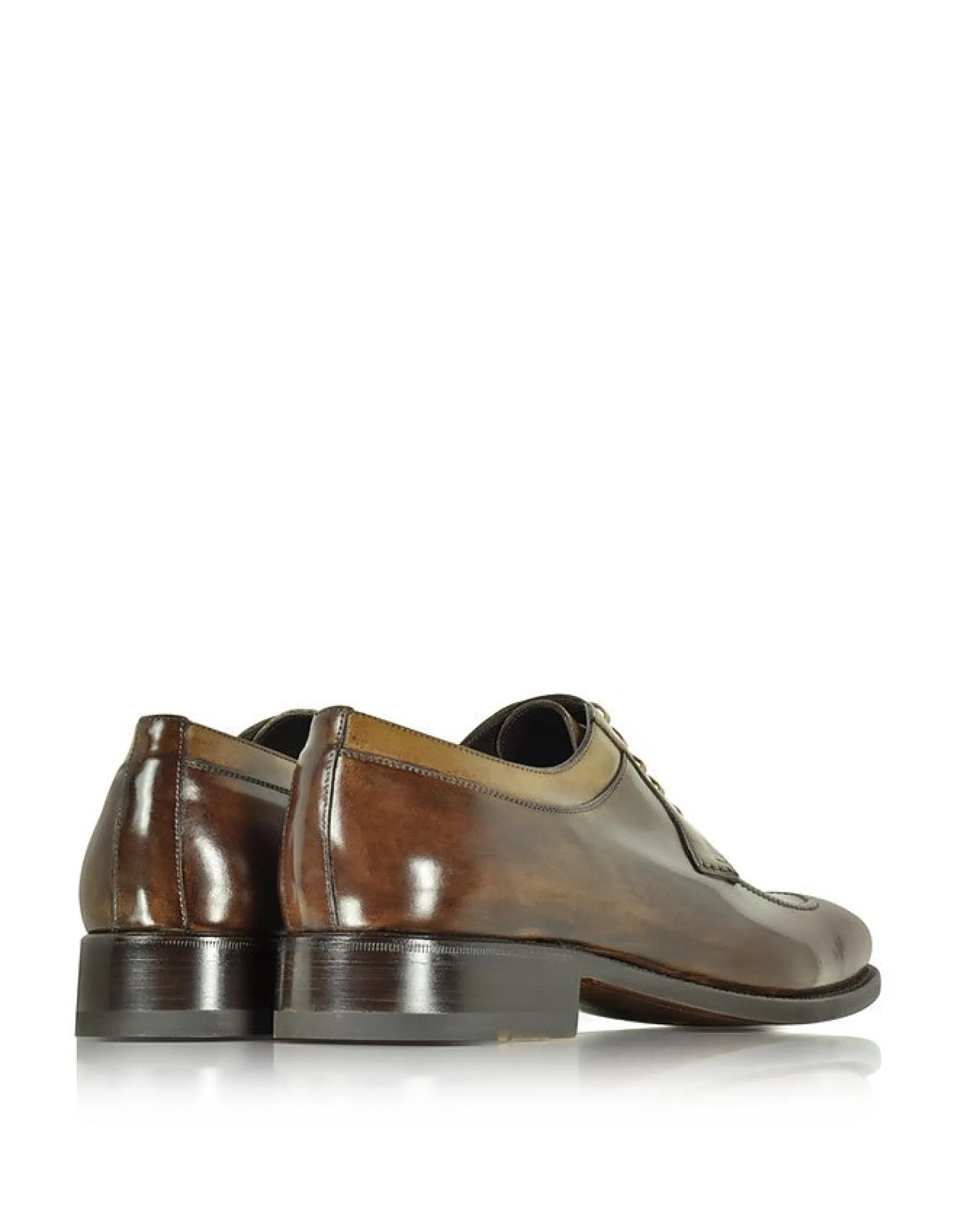 Italian Handcrafted Two Tone Leather Derby Shoe<Forzieri Flash Sale