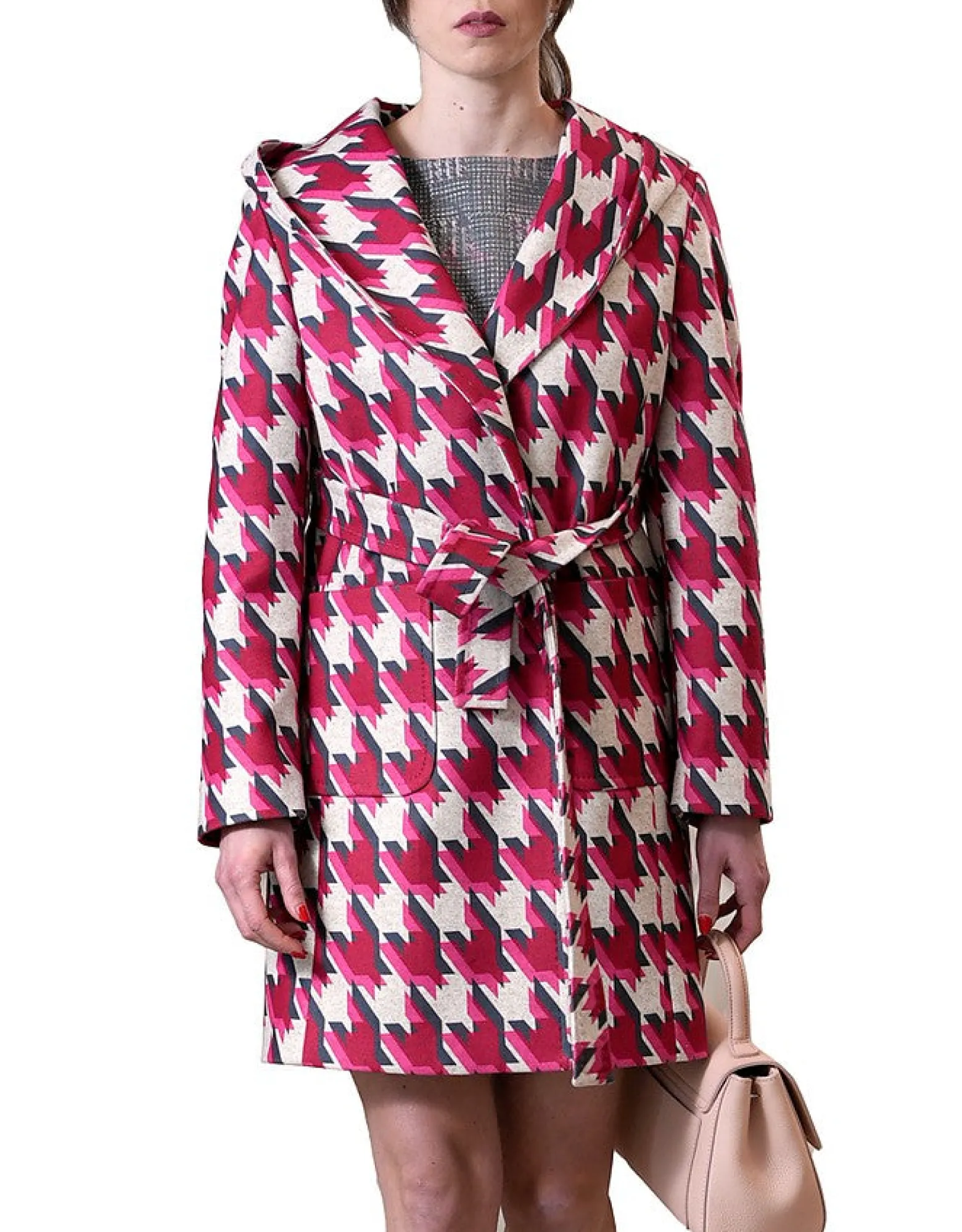 LA FABRIQUE - Chloe Beige and Fuchsia Wrap Coat<Forzieri Sale