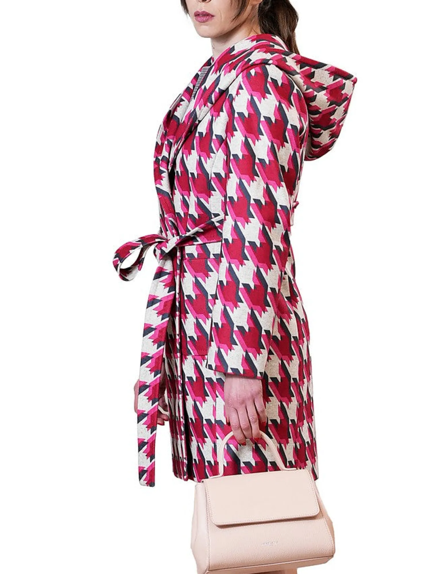 LA FABRIQUE - Chloe Beige and Fuchsia Wrap Coat<Forzieri Sale