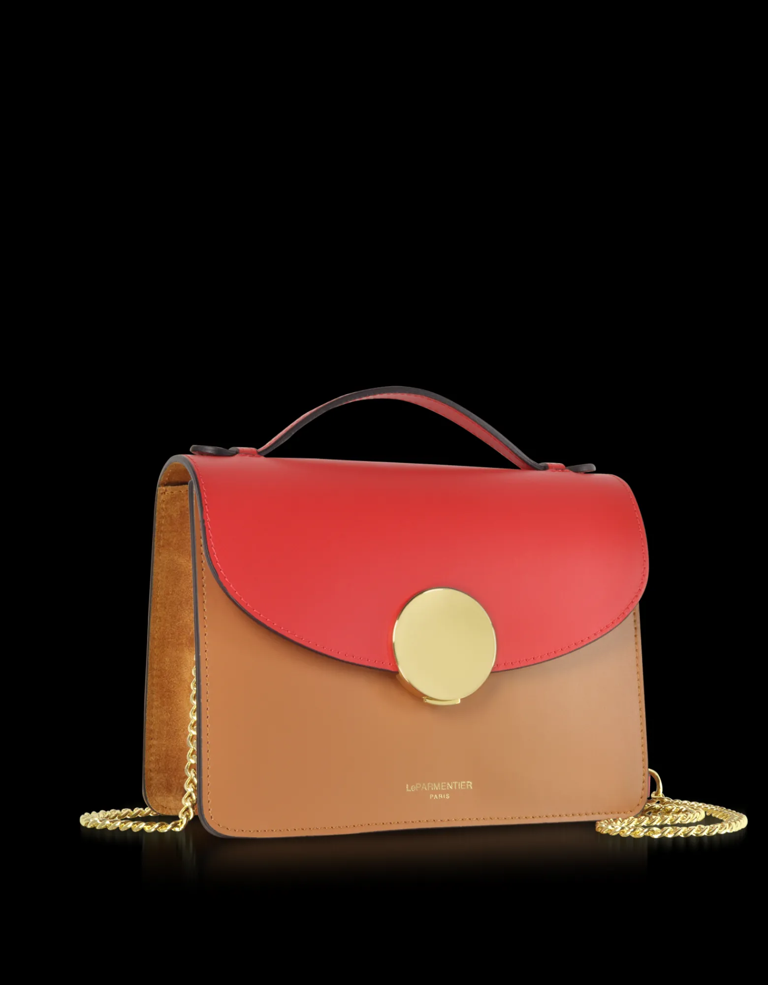LE PARMENTIER - New Ondina Color Block Flap Top Leather Satchel Bag<Forzieri Clearance