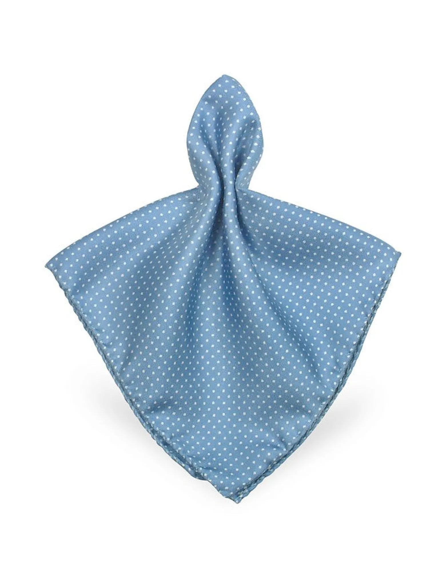 Light Blue Mini Polkadot Twill Silk Pocket Square<Forzieri Fashion