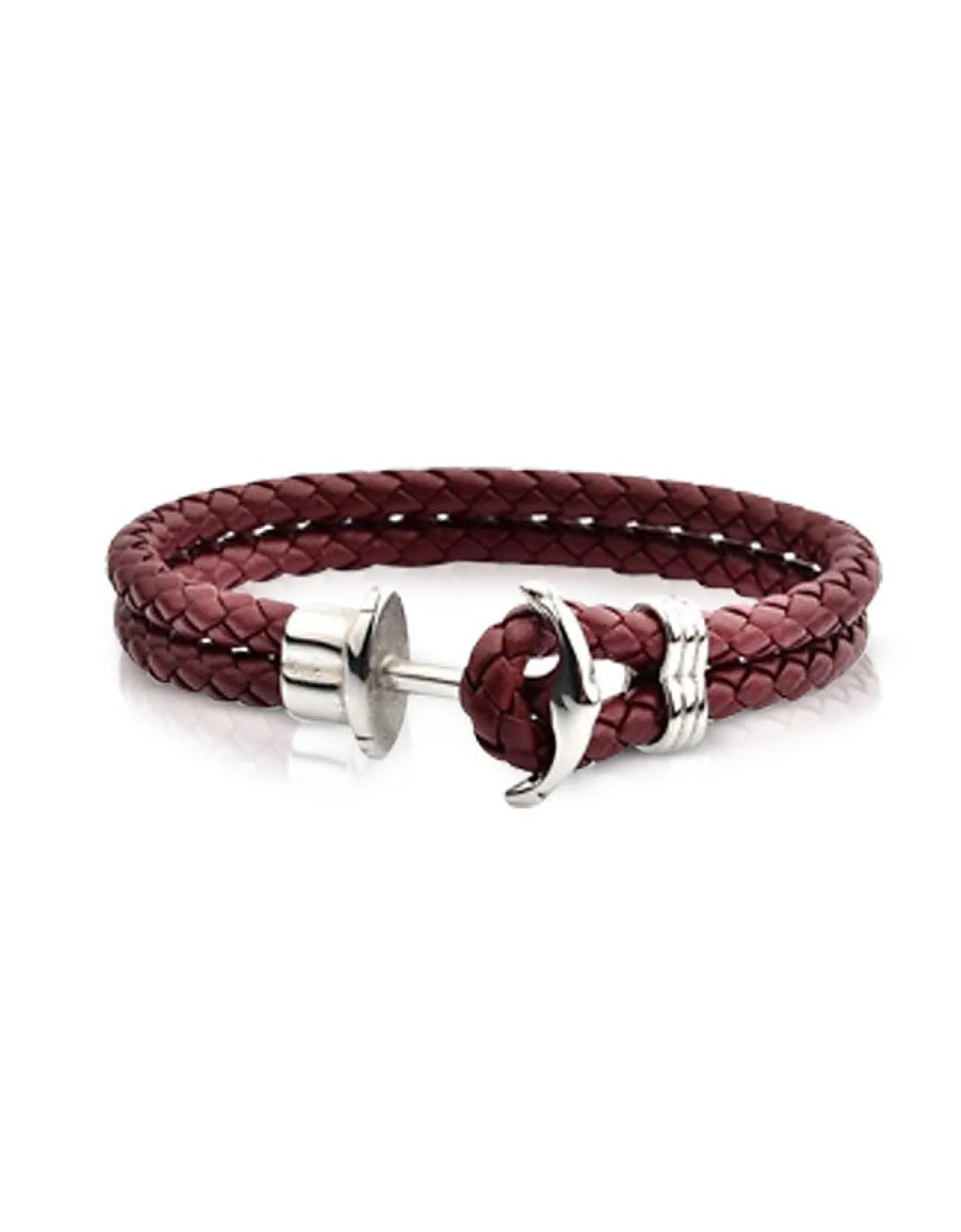 Light Brown Leather Men's Bracelet w/Anchor<Forzieri Shop