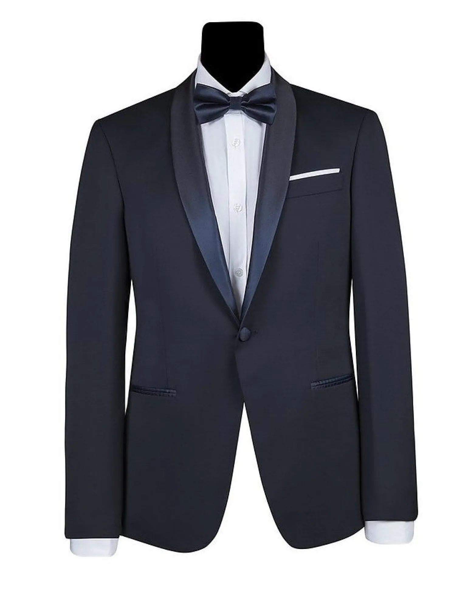 Men's Blue Satin Shawl Lapel Tuxedo<Forzieri Discount