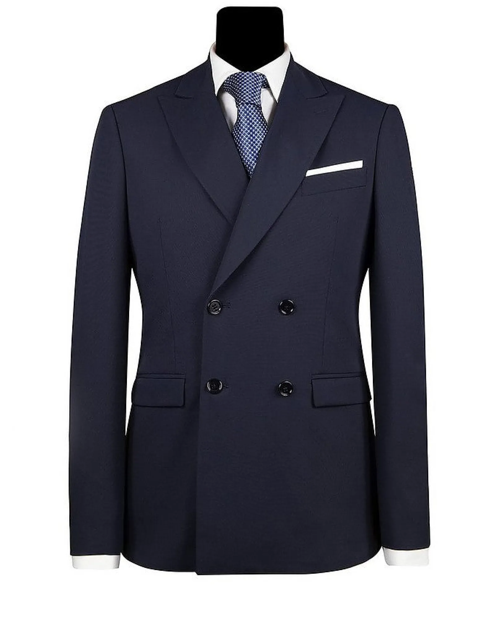 Men's Double Breasted Blue Navy Suit<Forzieri Flash Sale