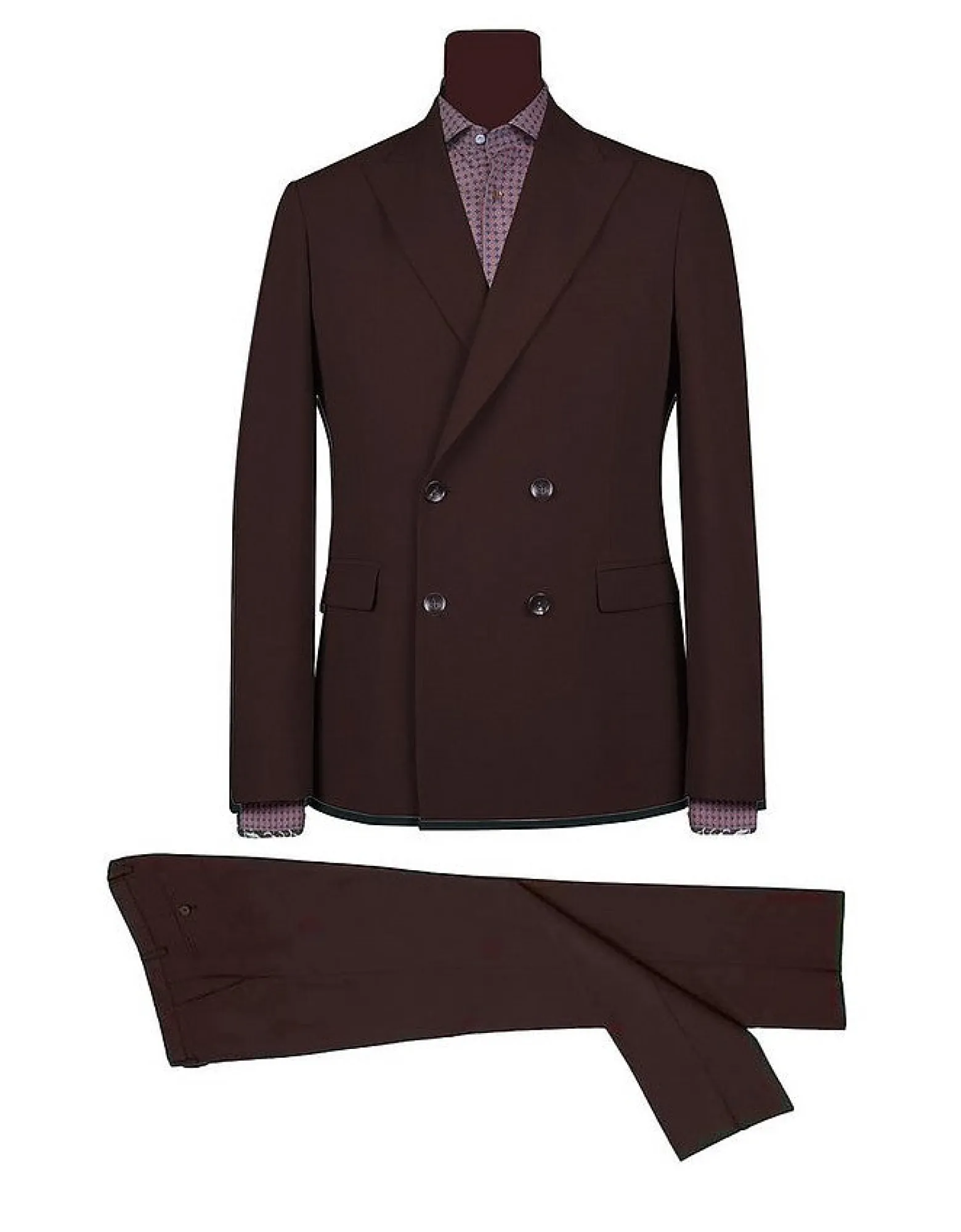 Men's Double Breasted Bordeaux Suit<Forzieri Online