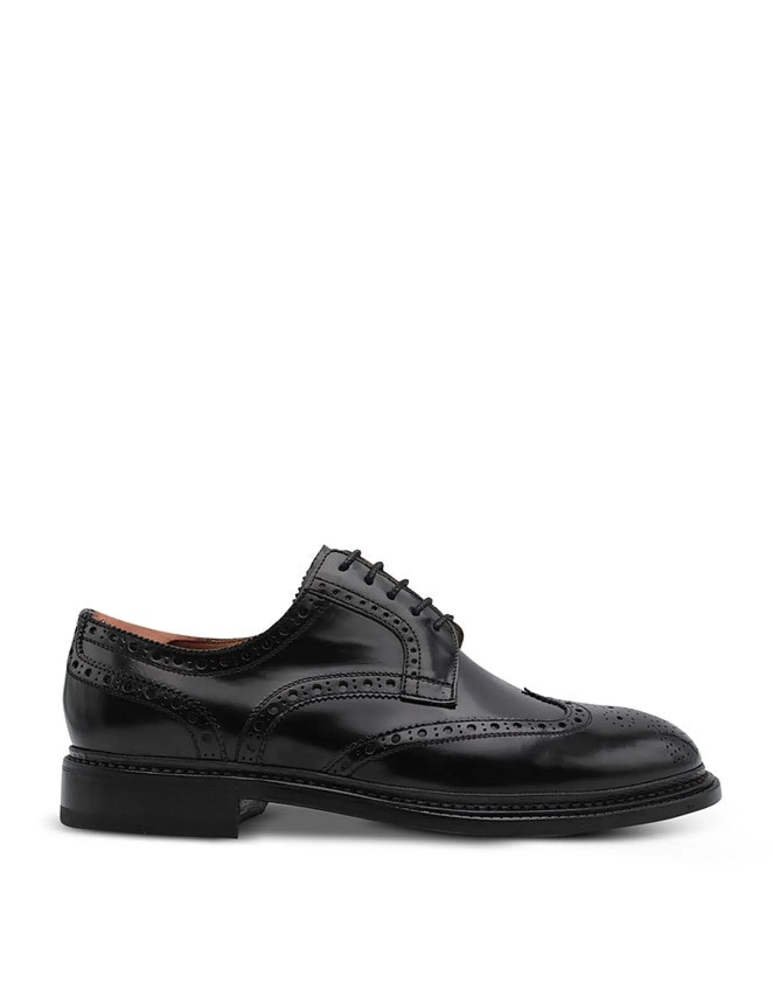 Men's Handmade Black Leather Oxford Shoes<Forzieri Shop