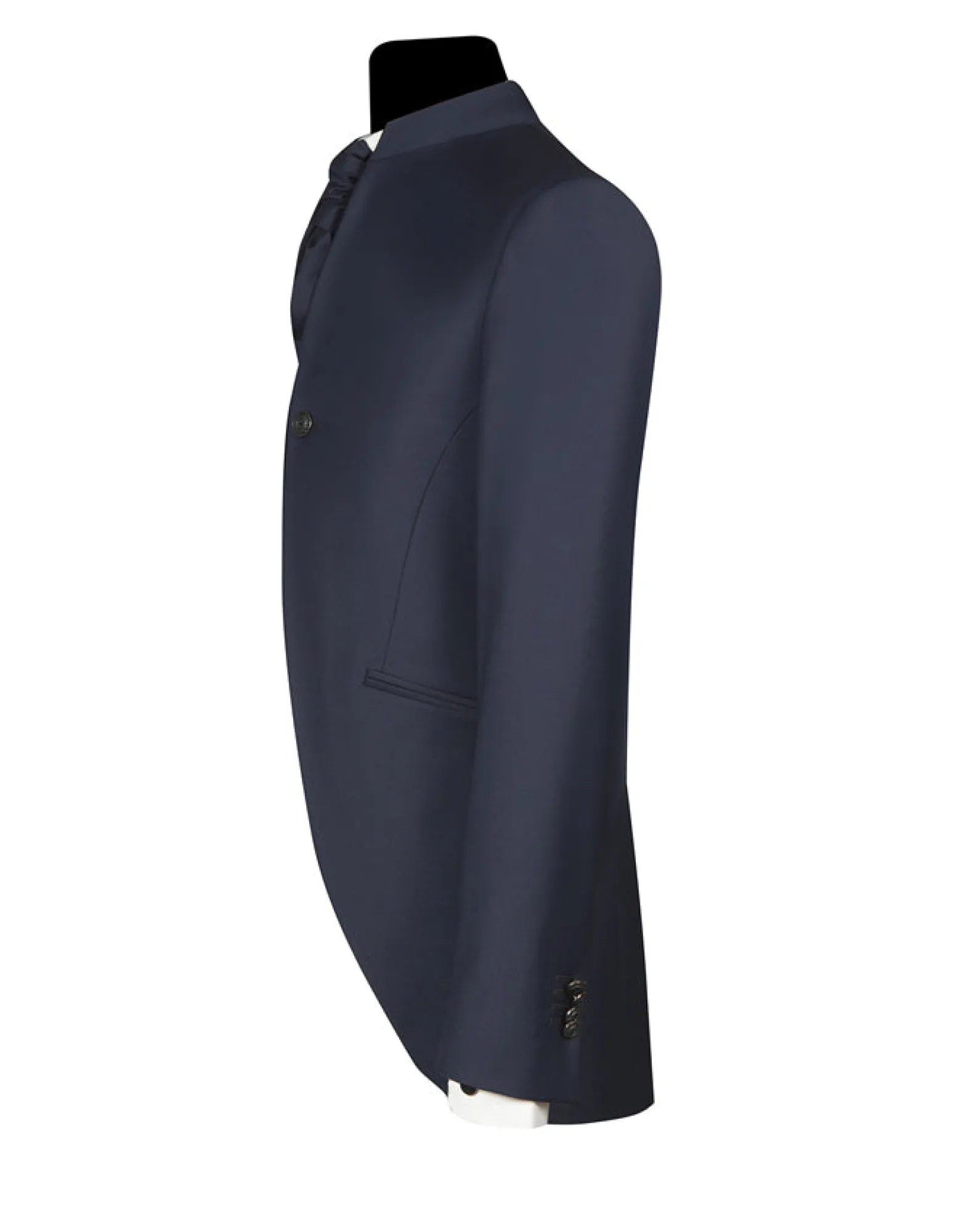 Men's Navy Blue Satin and Wool Blend Dress<Forzieri Outlet