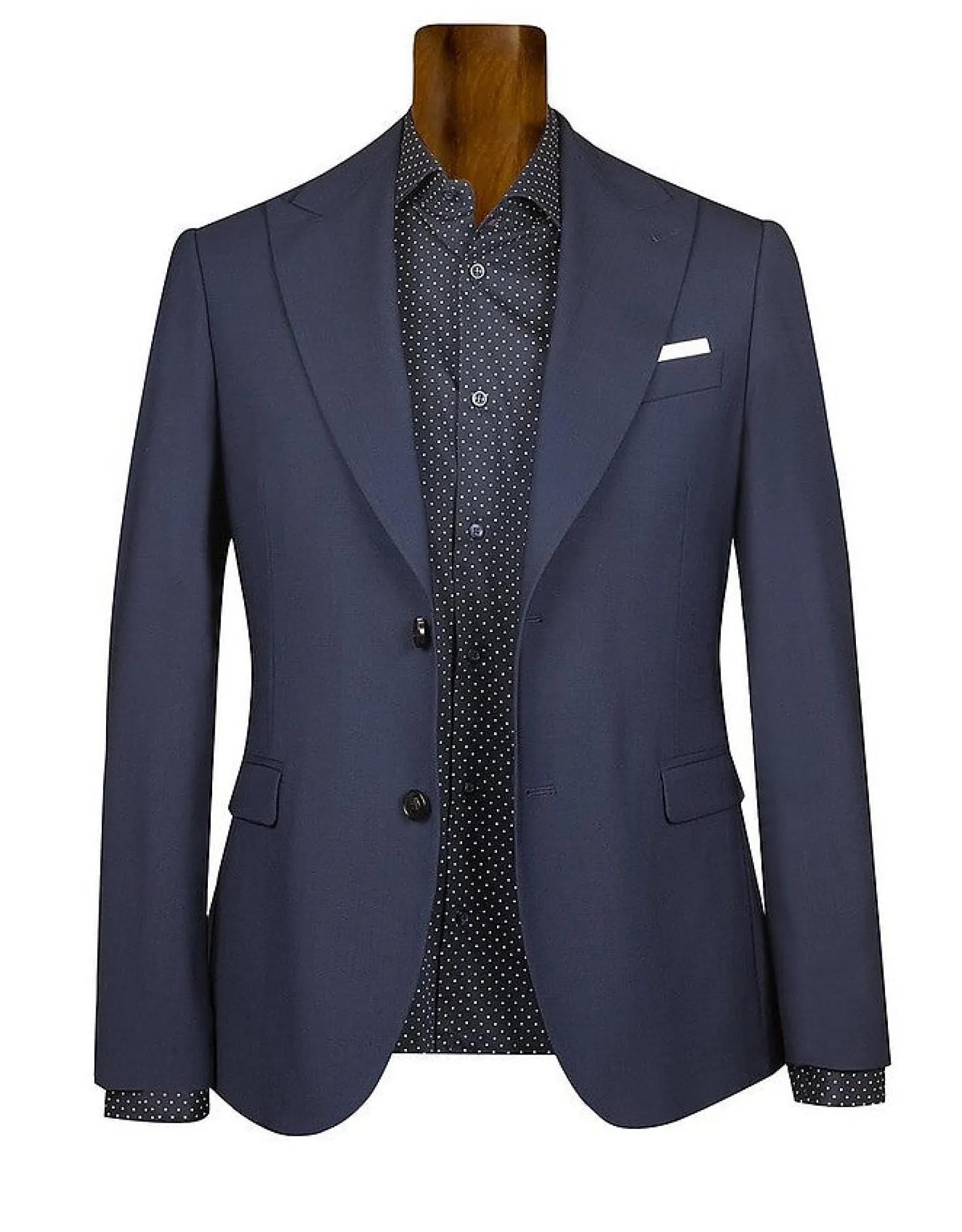 Men's Single Breasted Bluette Virgin Wool Suit<Forzieri Shop