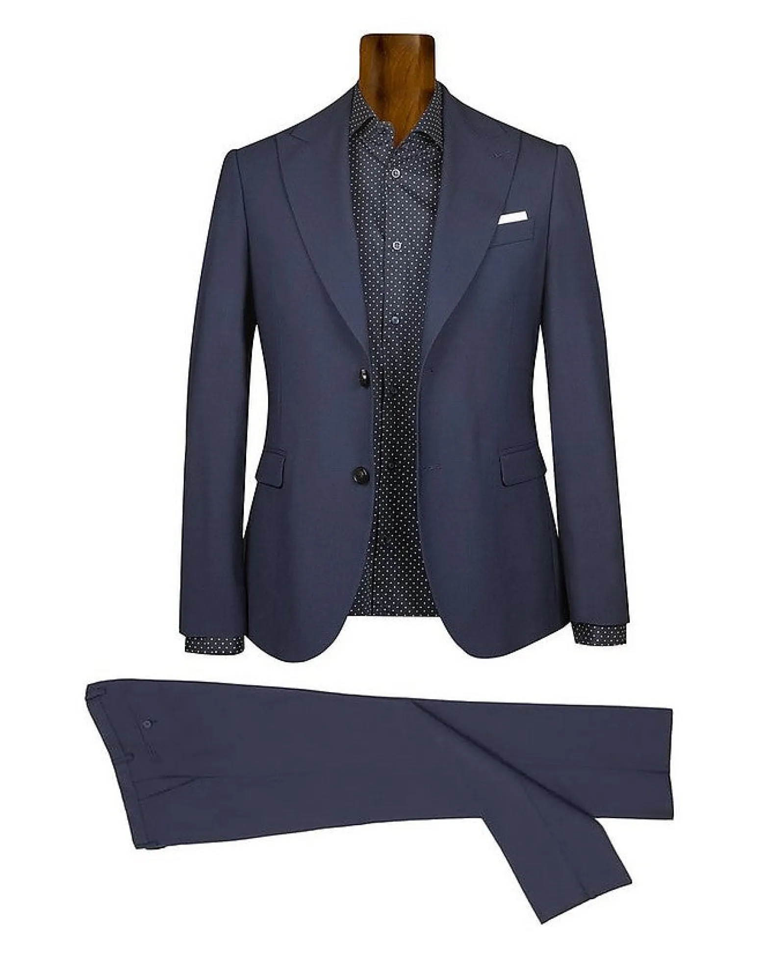 Men's Single Breasted Bluette Virgin Wool Suit<Forzieri Shop