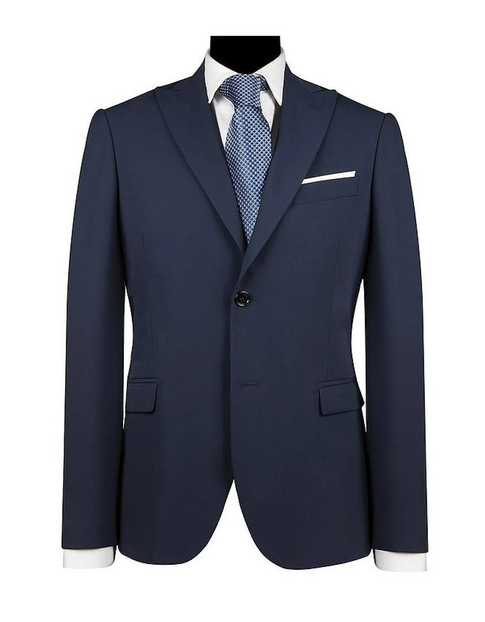 Men's Single Breasted Navy Blue Slim Fit Suit<Forzieri New