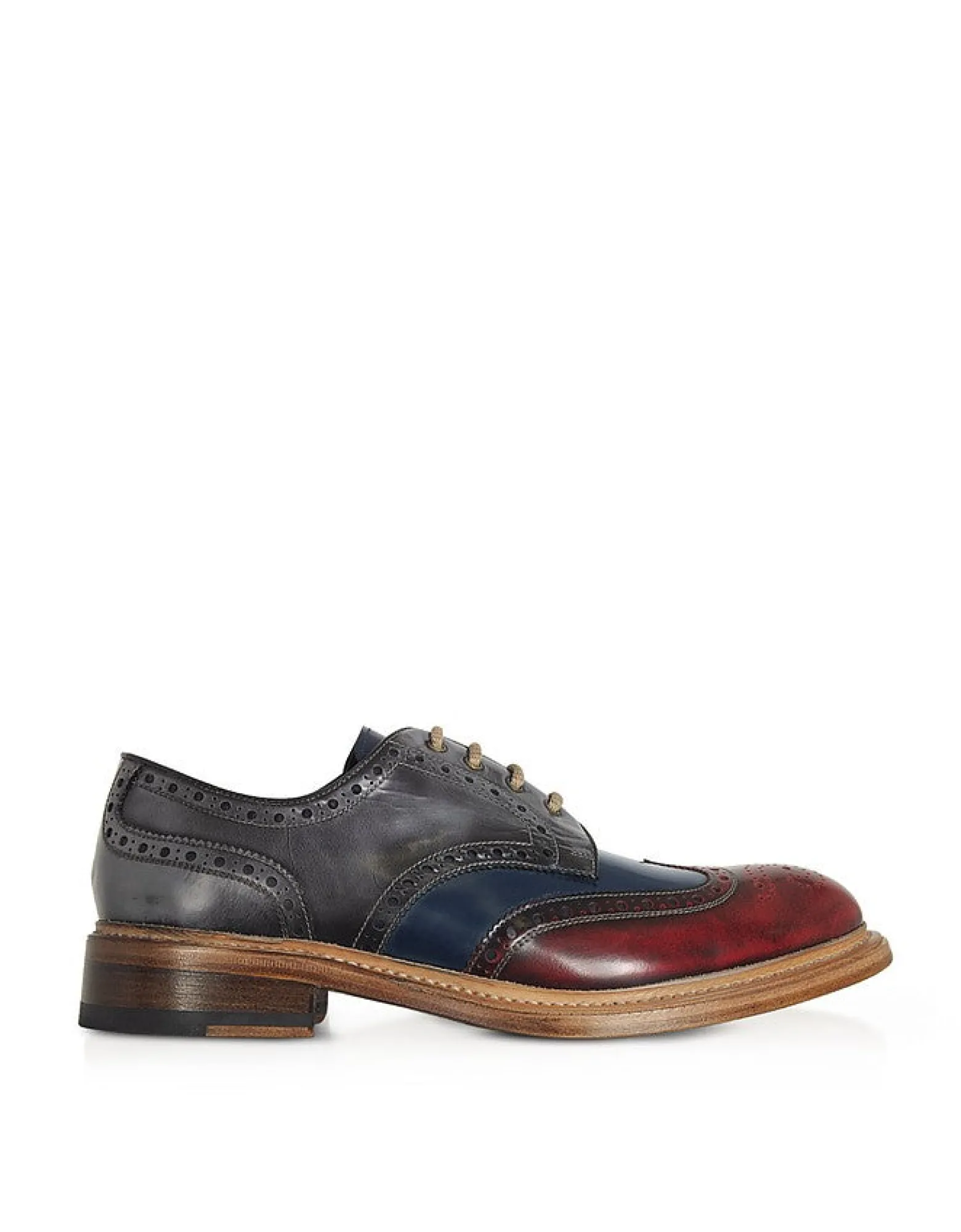 MultiColor Wingtip Derby Shoes<Forzieri Outlet