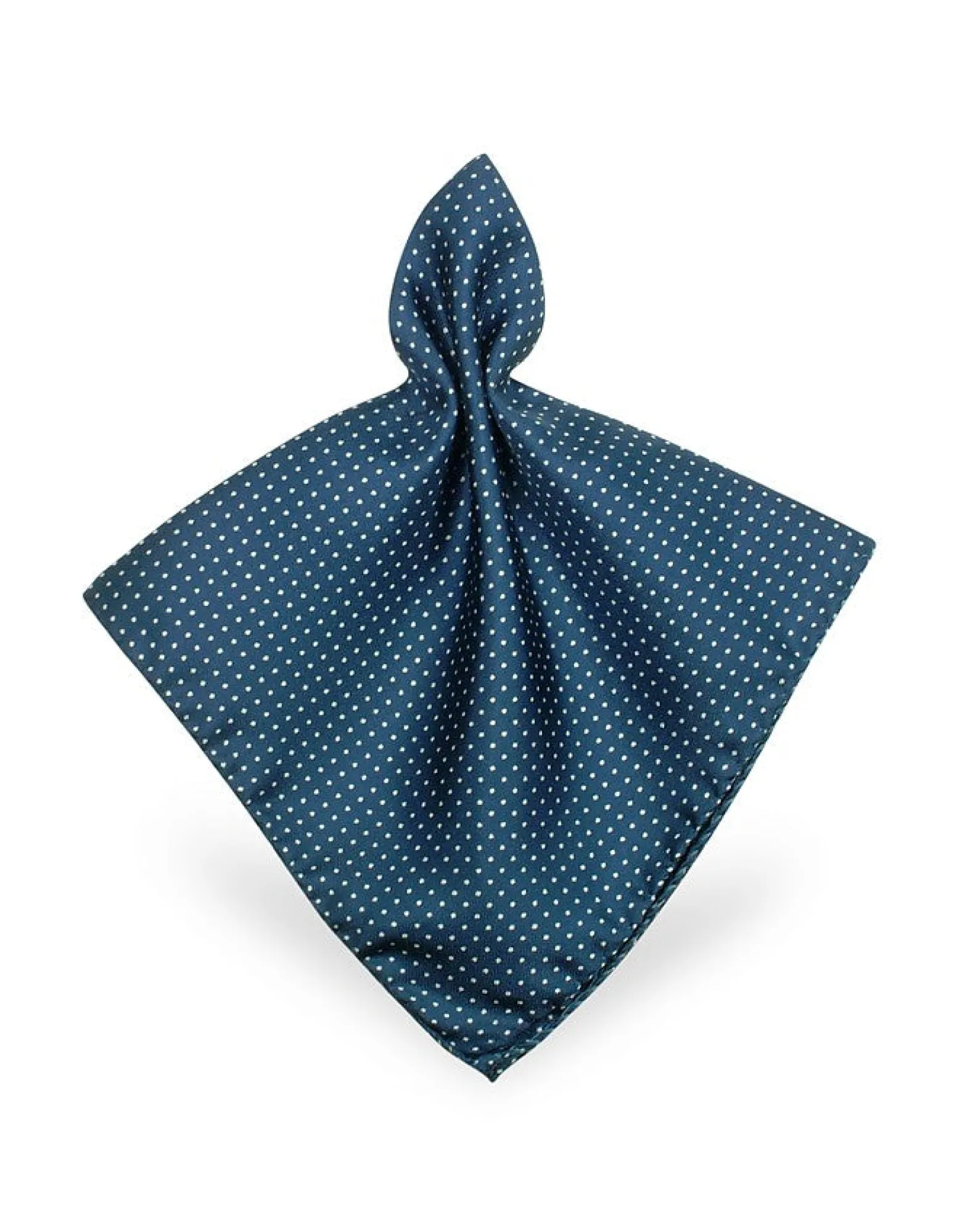 Navy Blue Mini Polkadot Twill Silk Pocket Square<Forzieri Sale