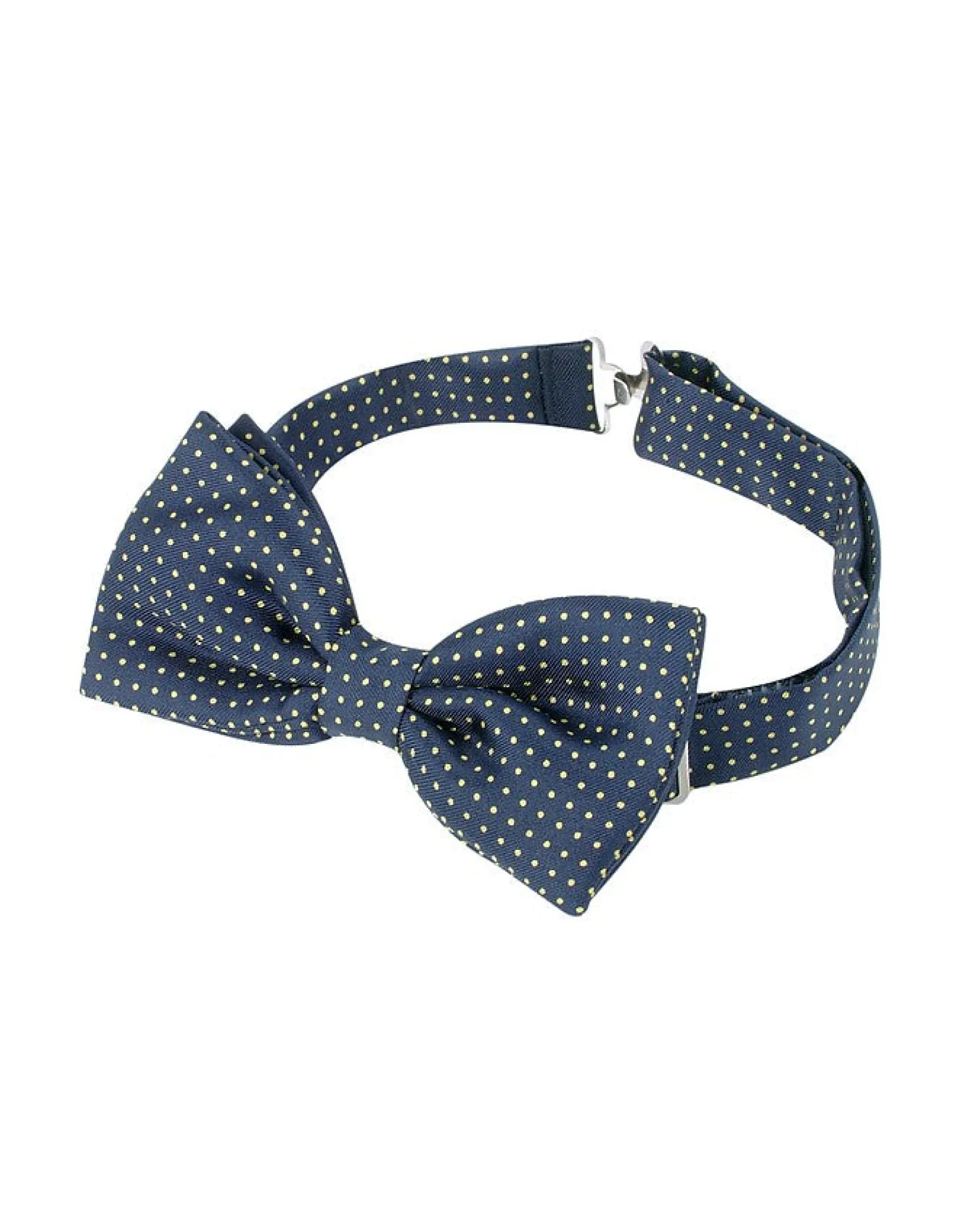 Navy Blue/ Yellow Small Polkadot Pre-Tied Silk Bowtie<Forzieri Outlet