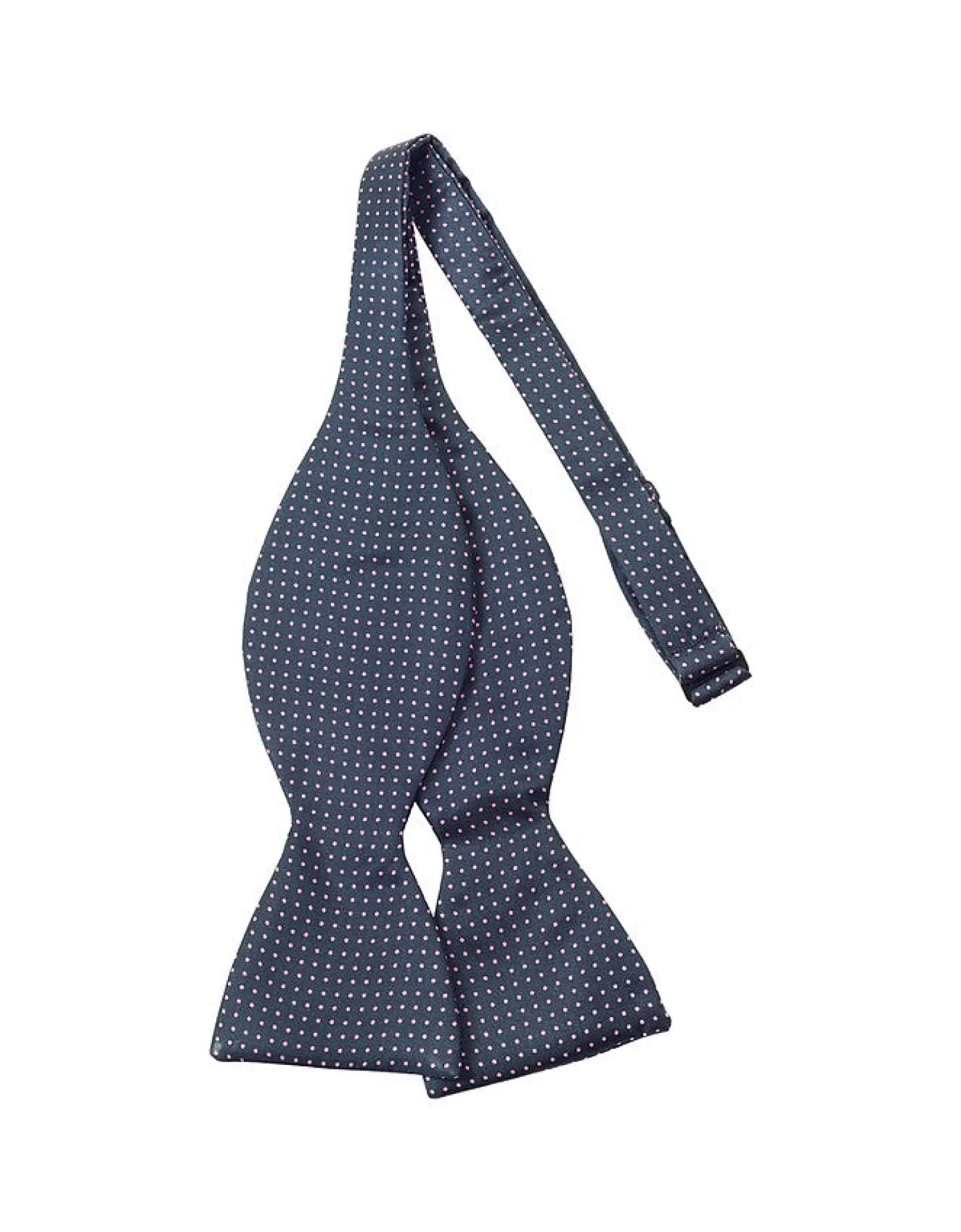 Navy Blue/Pink Small Polkadot Self-tie Silk Bowtie<Forzieri Outlet