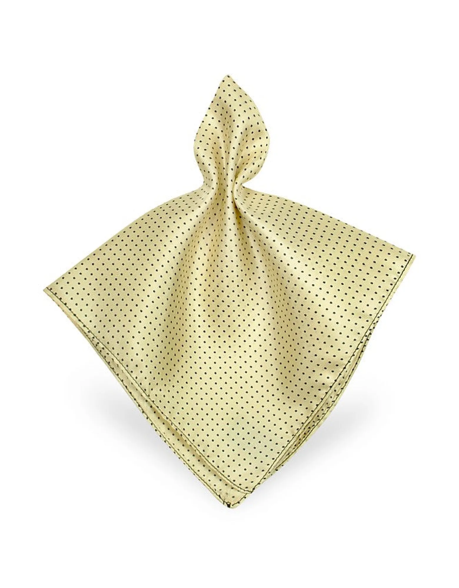 Pale Yellow Mini Polkadot Twill Silk Pocket Square<Forzieri Outlet