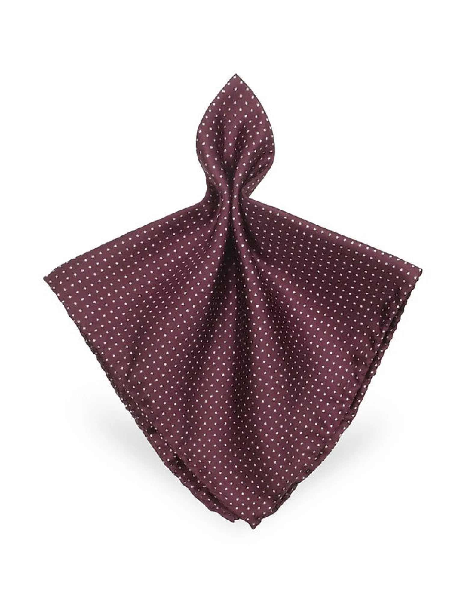 Plum Mini Polkadot Twill Silk Pocket Square<Forzieri Outlet