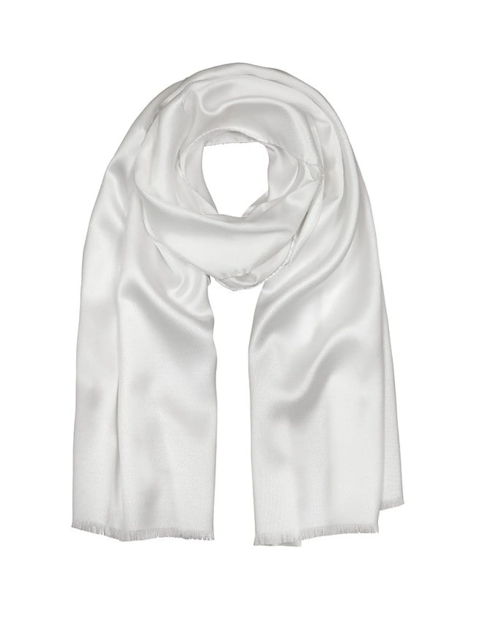 Pure White Silk Long Scarf<Forzieri Online