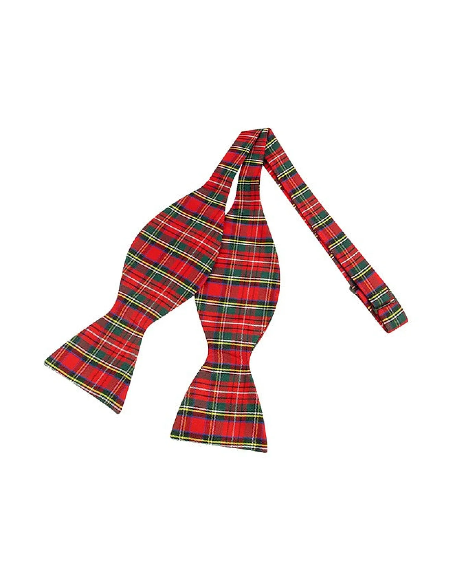 Red & Green Plaid Printed Silk Self-tie Bowtie<Forzieri Cheap