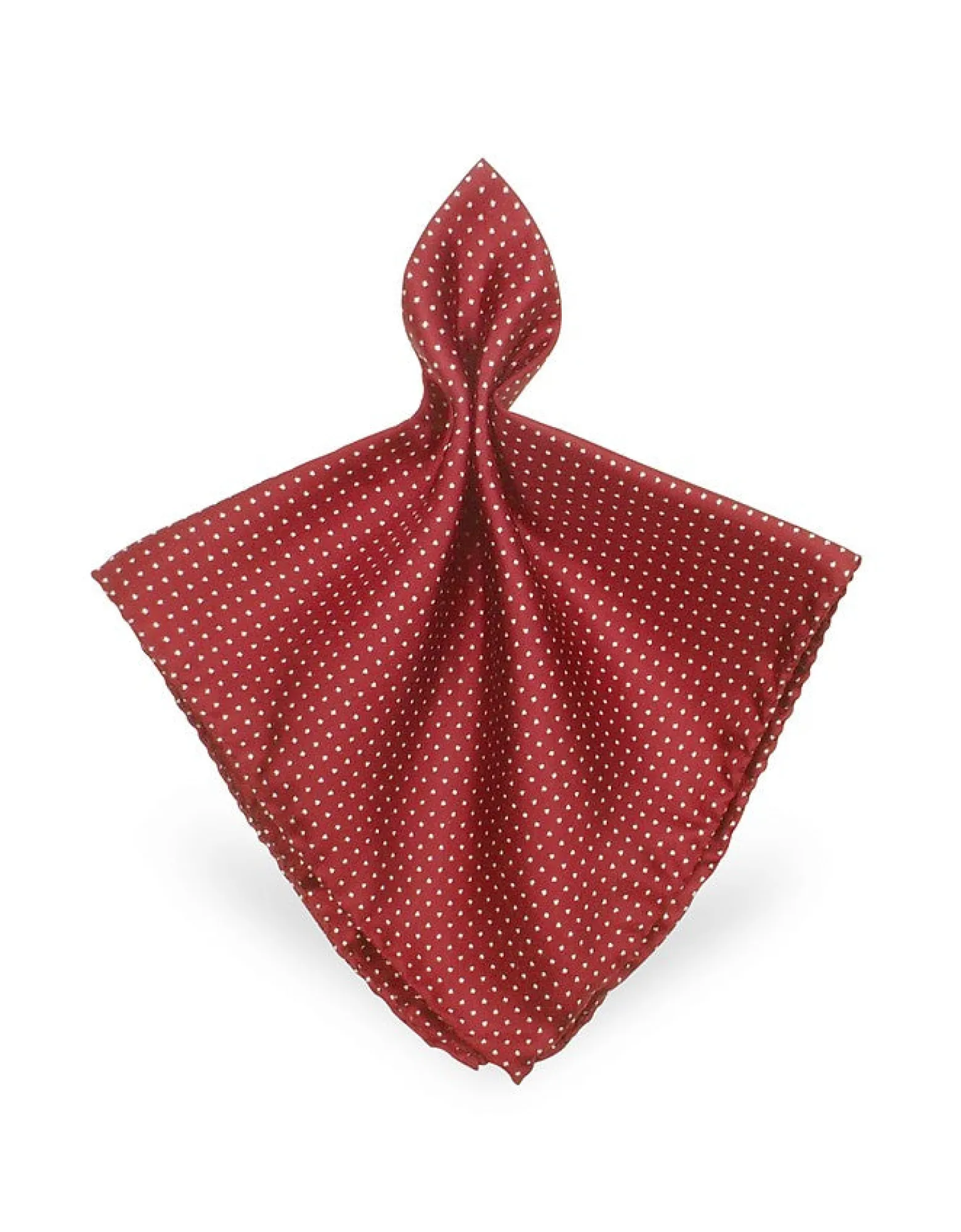 Red Mini Polkadot Twill Silk Pocket Square<Forzieri Online