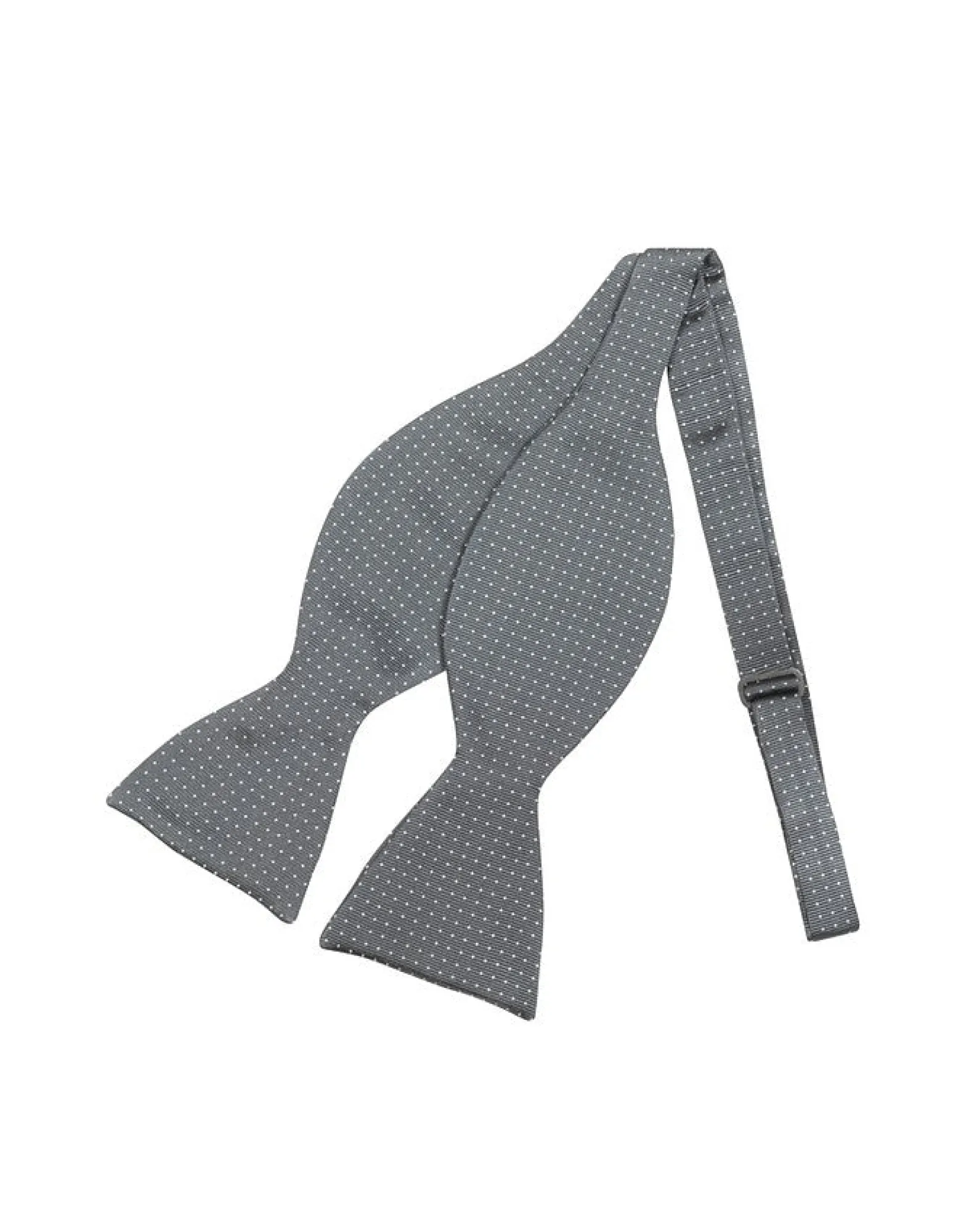 Silver on Gray Polkdot Silk Self-tie Bowtie<Forzieri Outlet