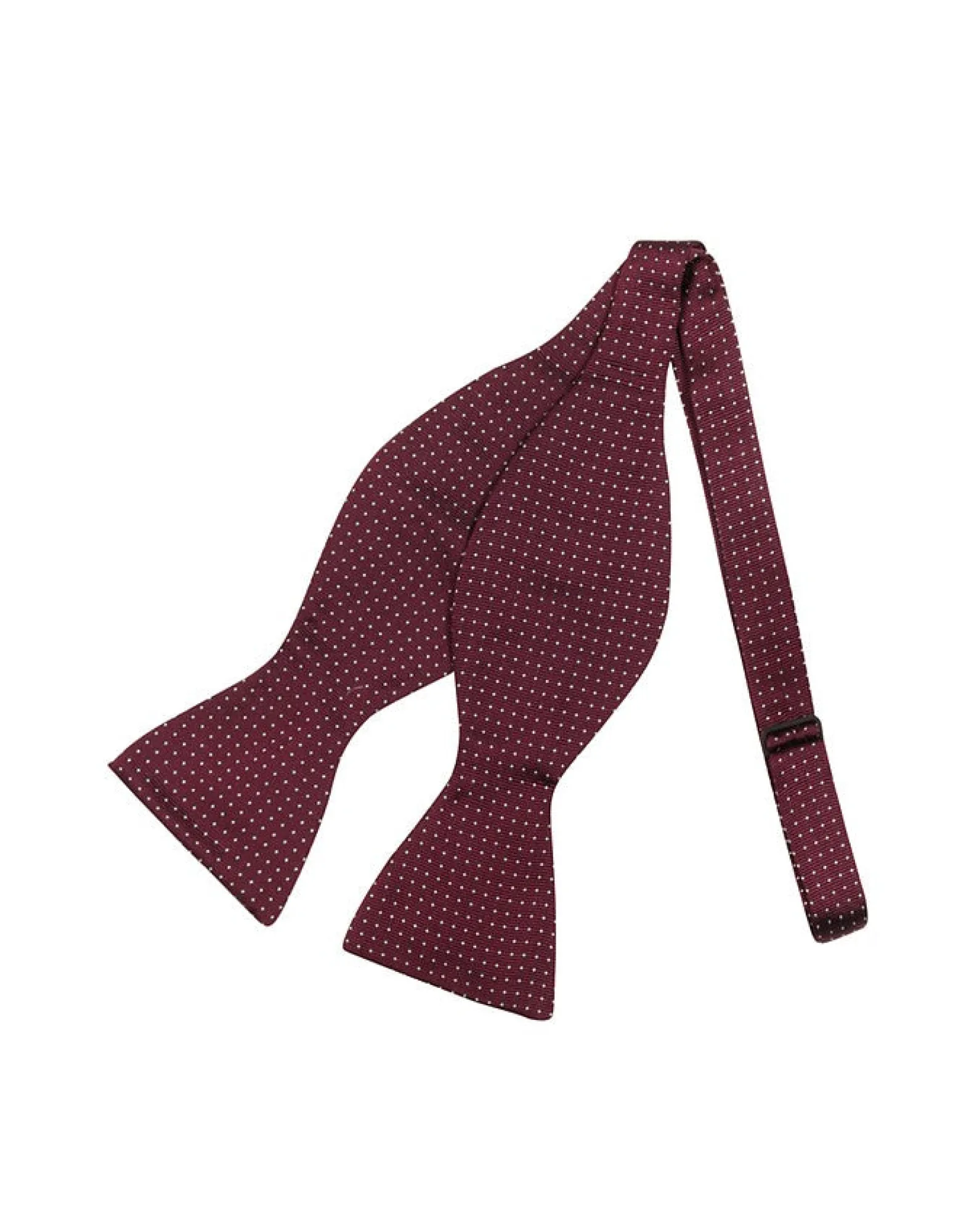 Silver on Maroon Polkdot Silk Self-tie Bowtie<Forzieri Outlet