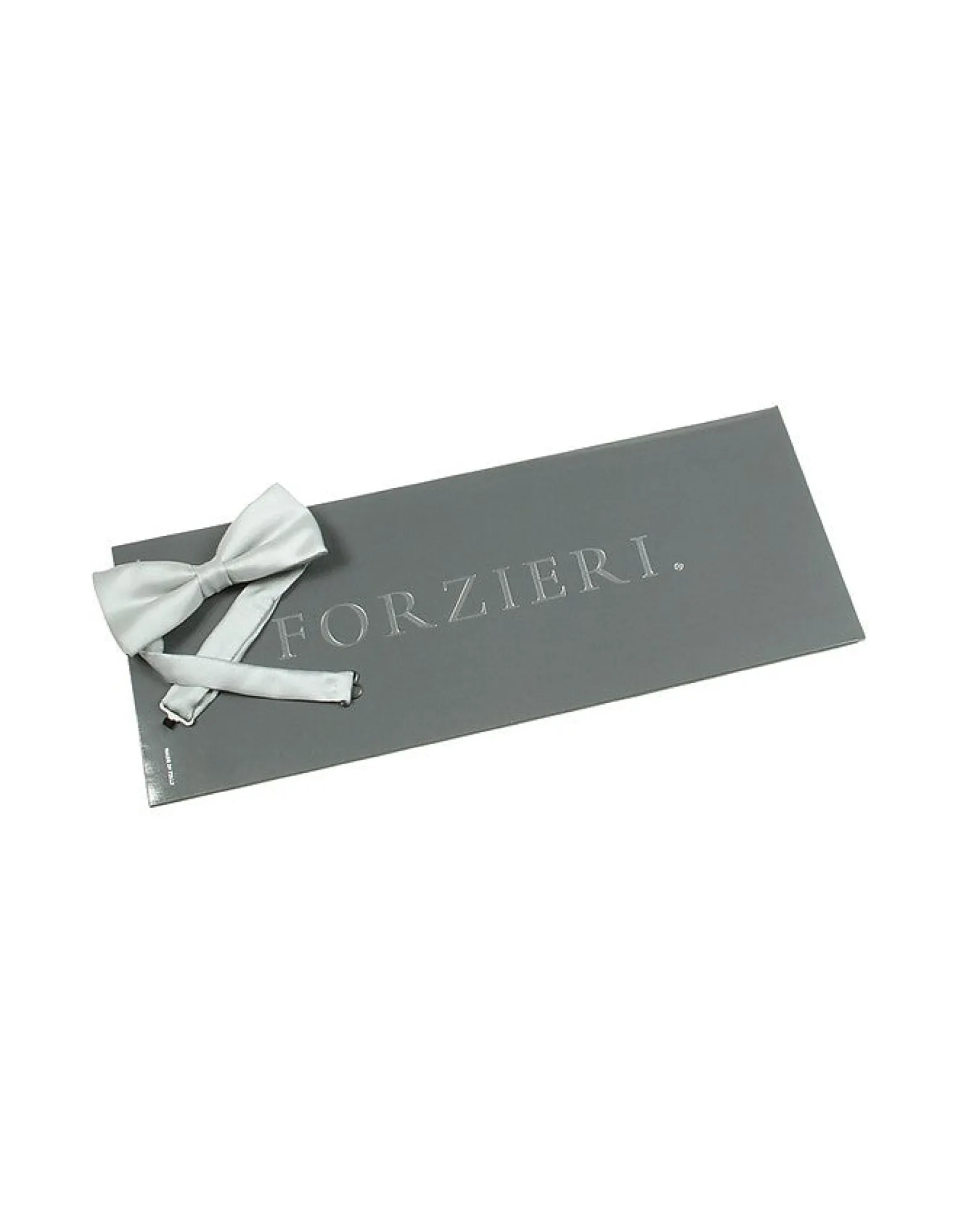 Silver Solid Pre-Tied Twill Silk Bowtie<Forzieri Fashion