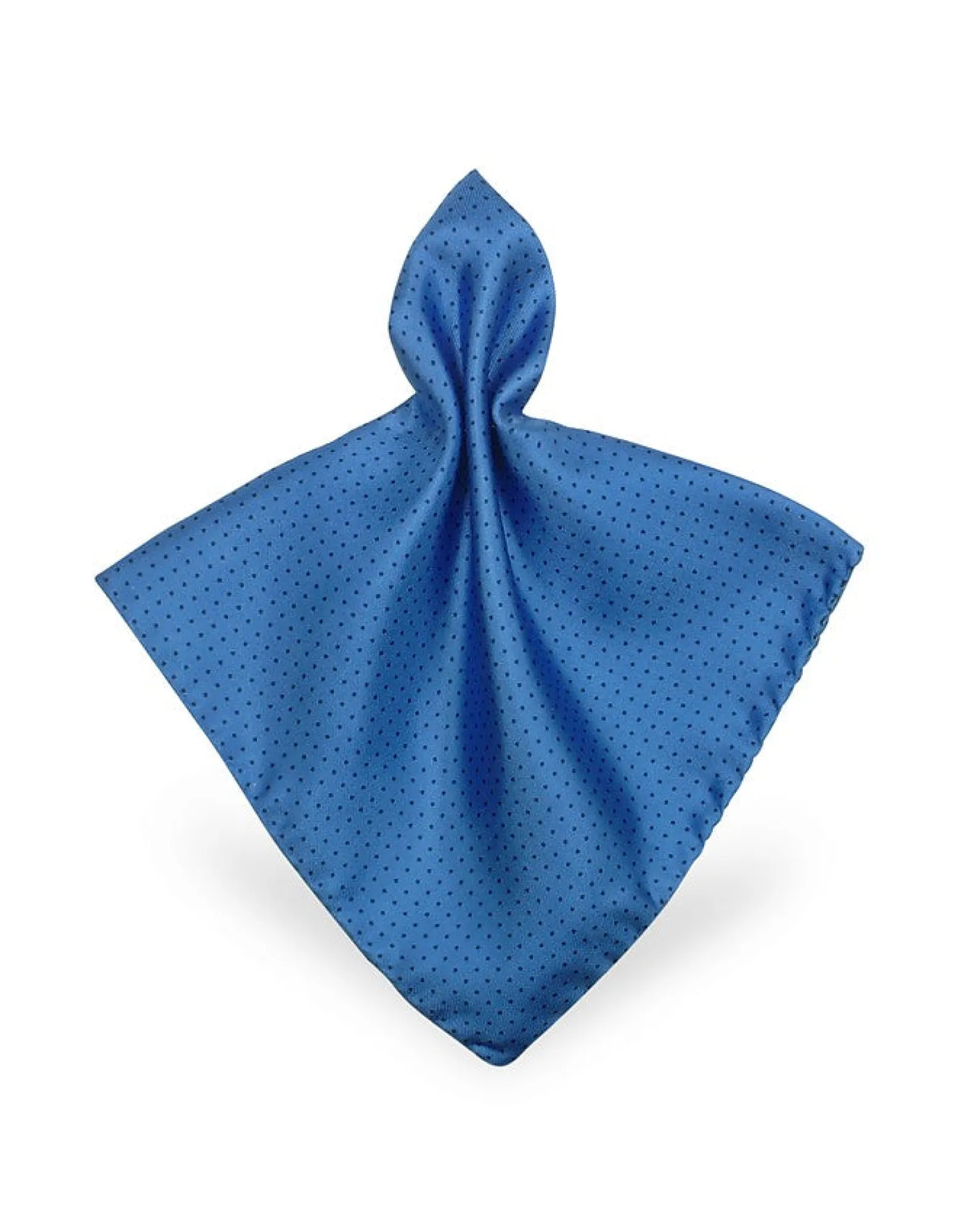 Sky Blue Mini Polkadot Twill Silk Pocket Square<Forzieri Shop