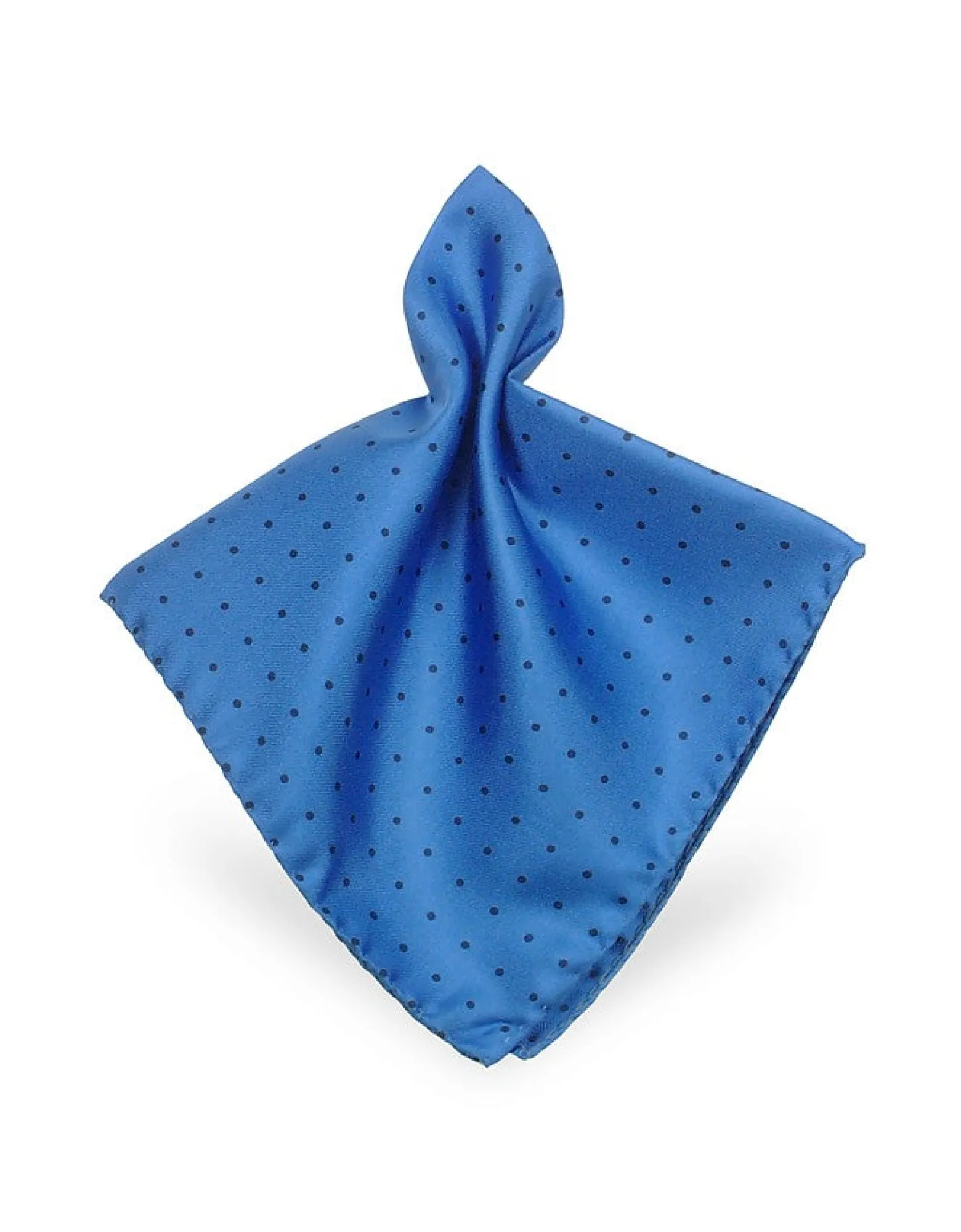 Sky Blue Polkadot Twill Silk Pocket Square<Forzieri Flash Sale