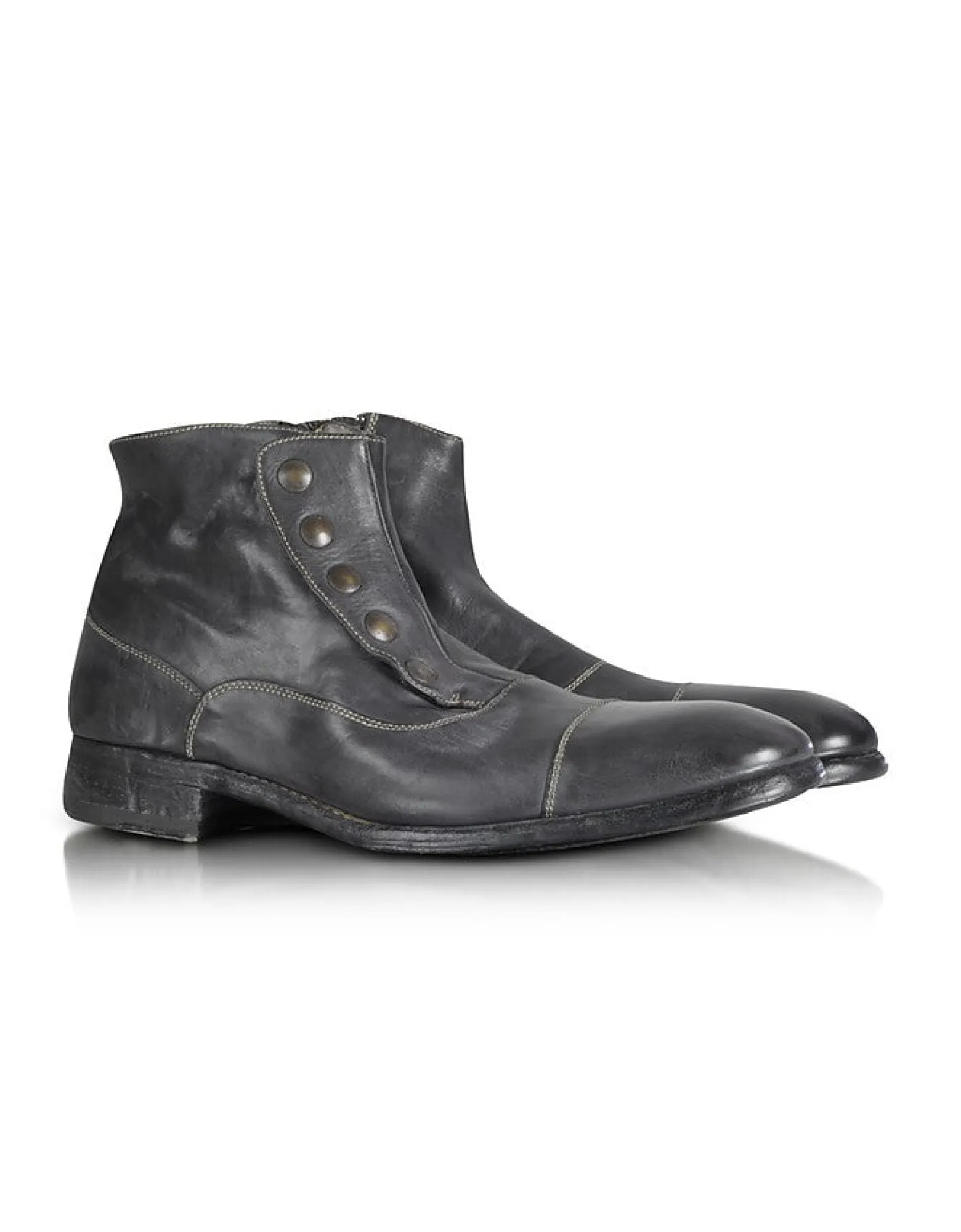 Smoke Grey Washed Leather Boots<Forzieri Sale