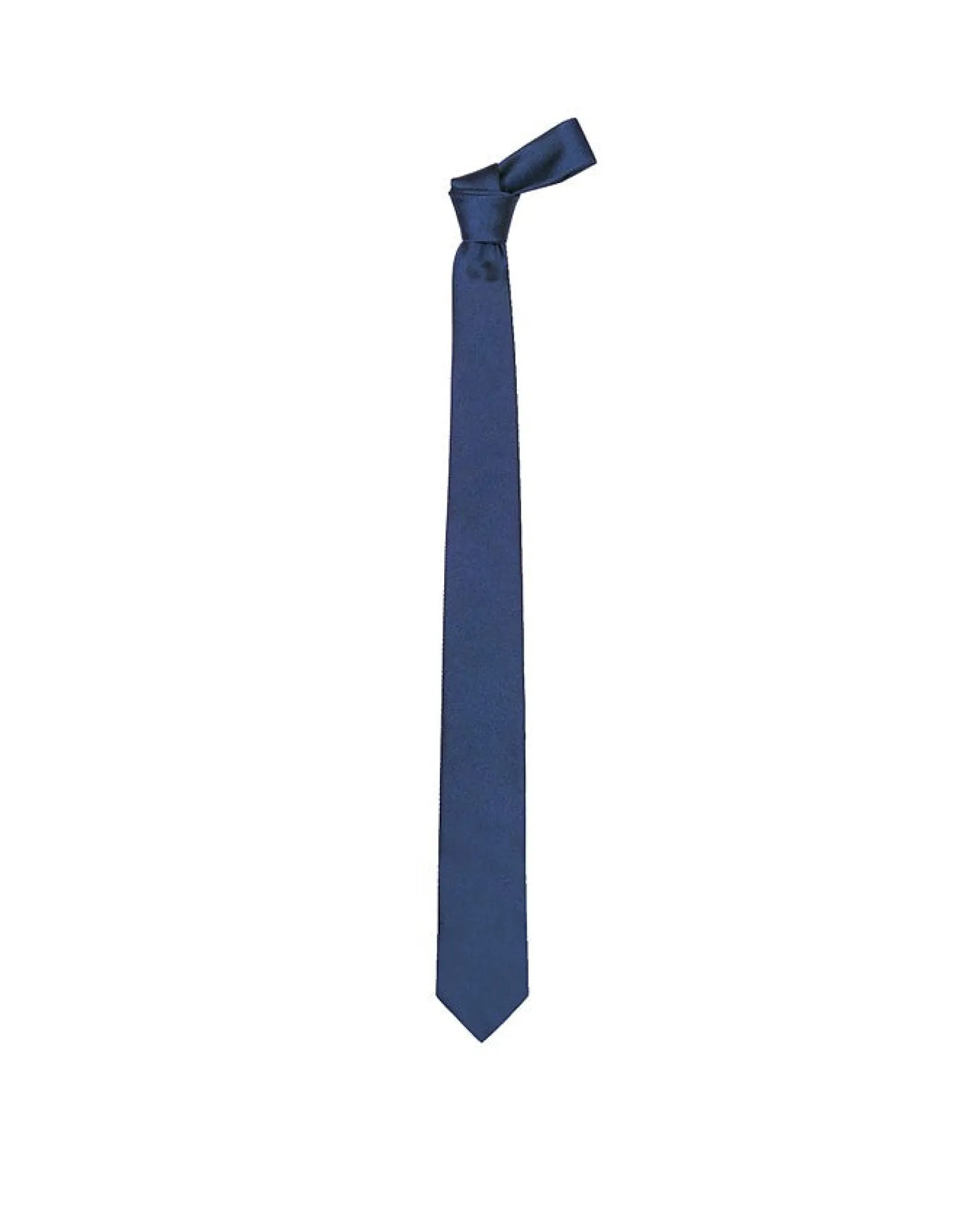 Solid Blue Twill Silk Narrow Tie<Forzieri Shop