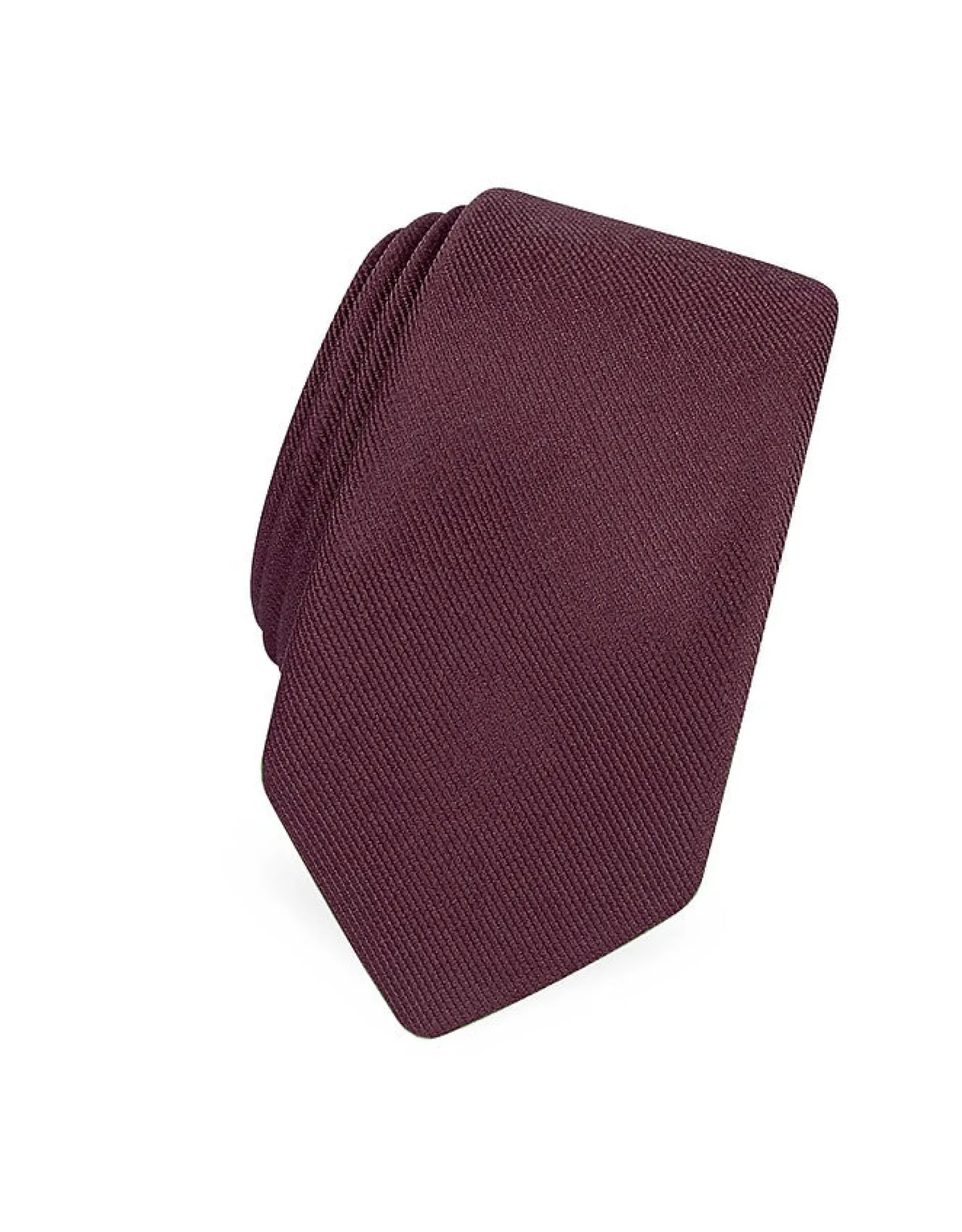 Solid Burgundy Twill Silk Narrow Tie<Forzieri Hot