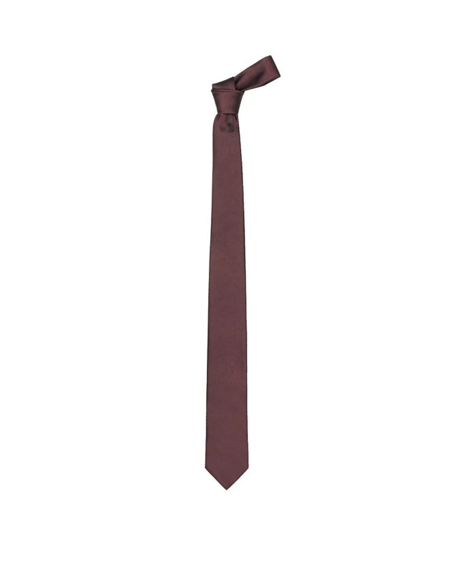 Solid Burgundy Twill Silk Narrow Tie<Forzieri Hot