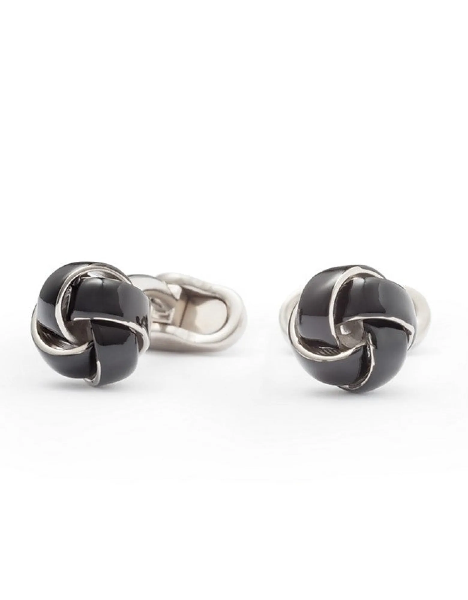 Tresse - Silver Plated Black Knot Cufflinks<Forzieri Sale