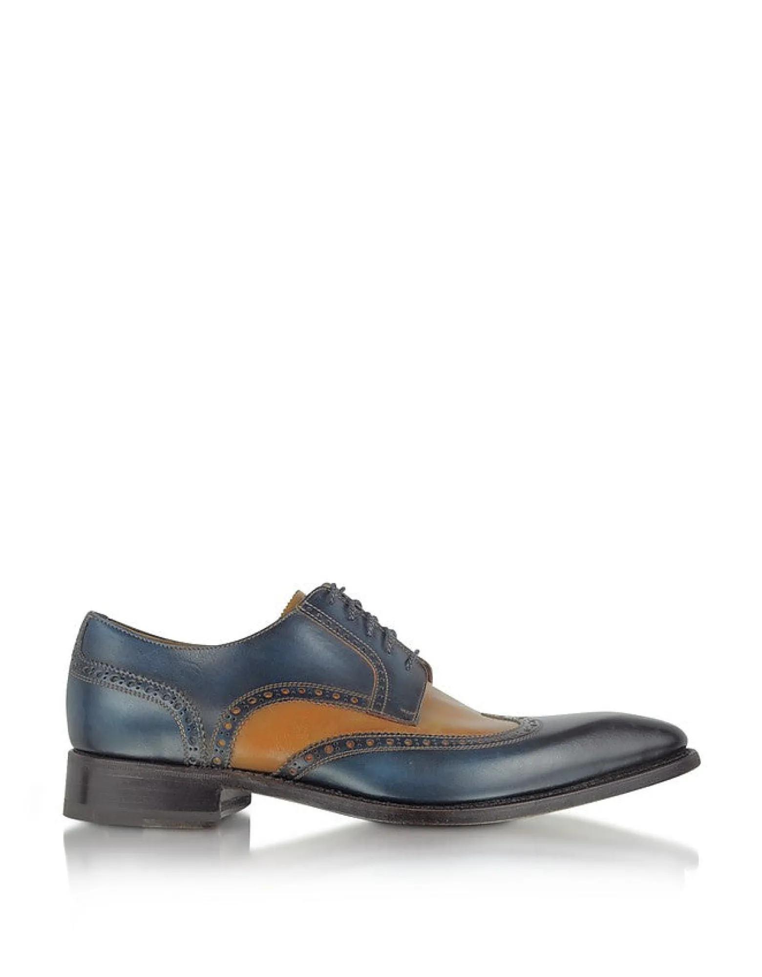 Two-Tone Handcrafted Leather Wingtip Derby Shoes<Forzieri Best