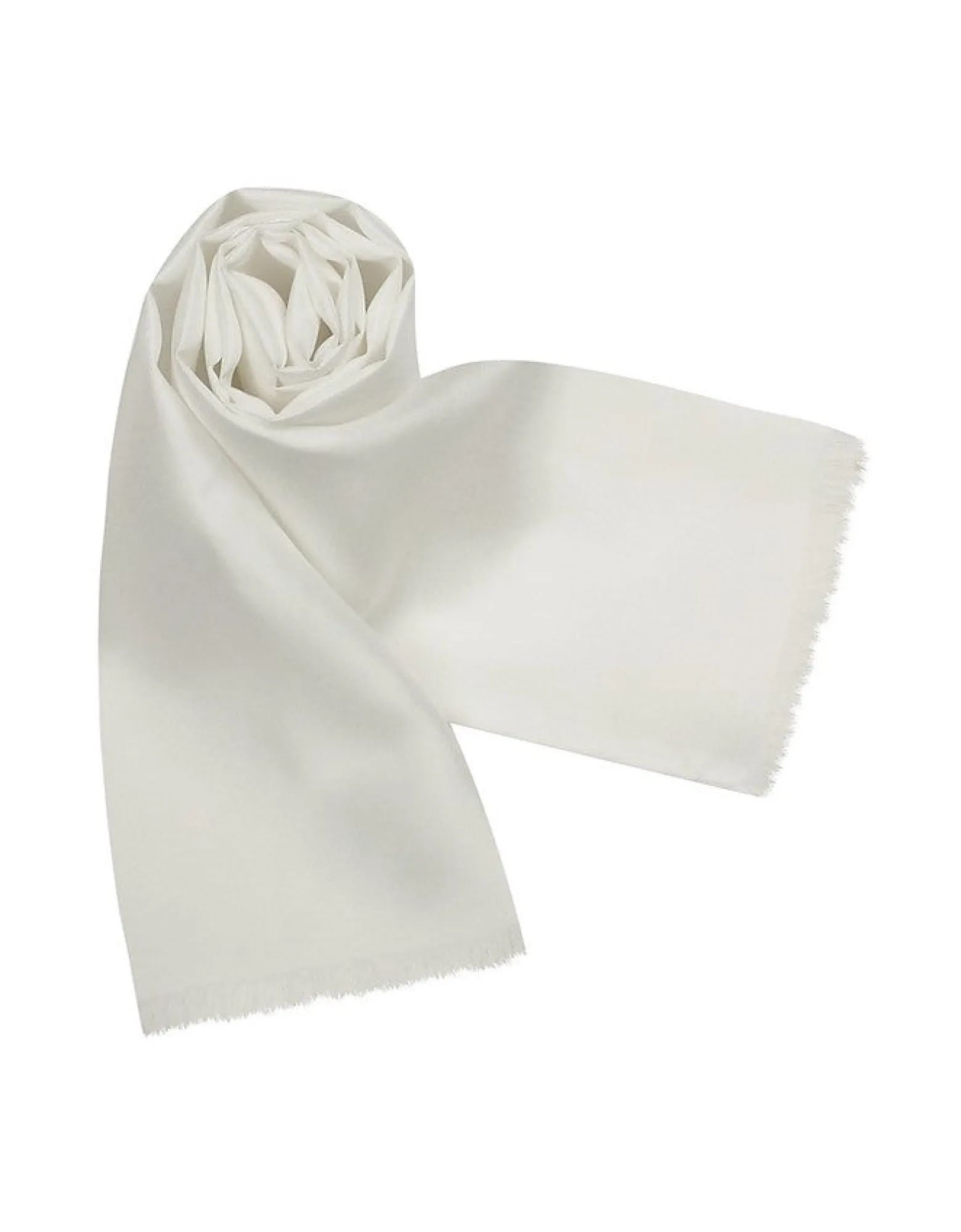 White Solid Silk Scarf<Forzieri Cheap