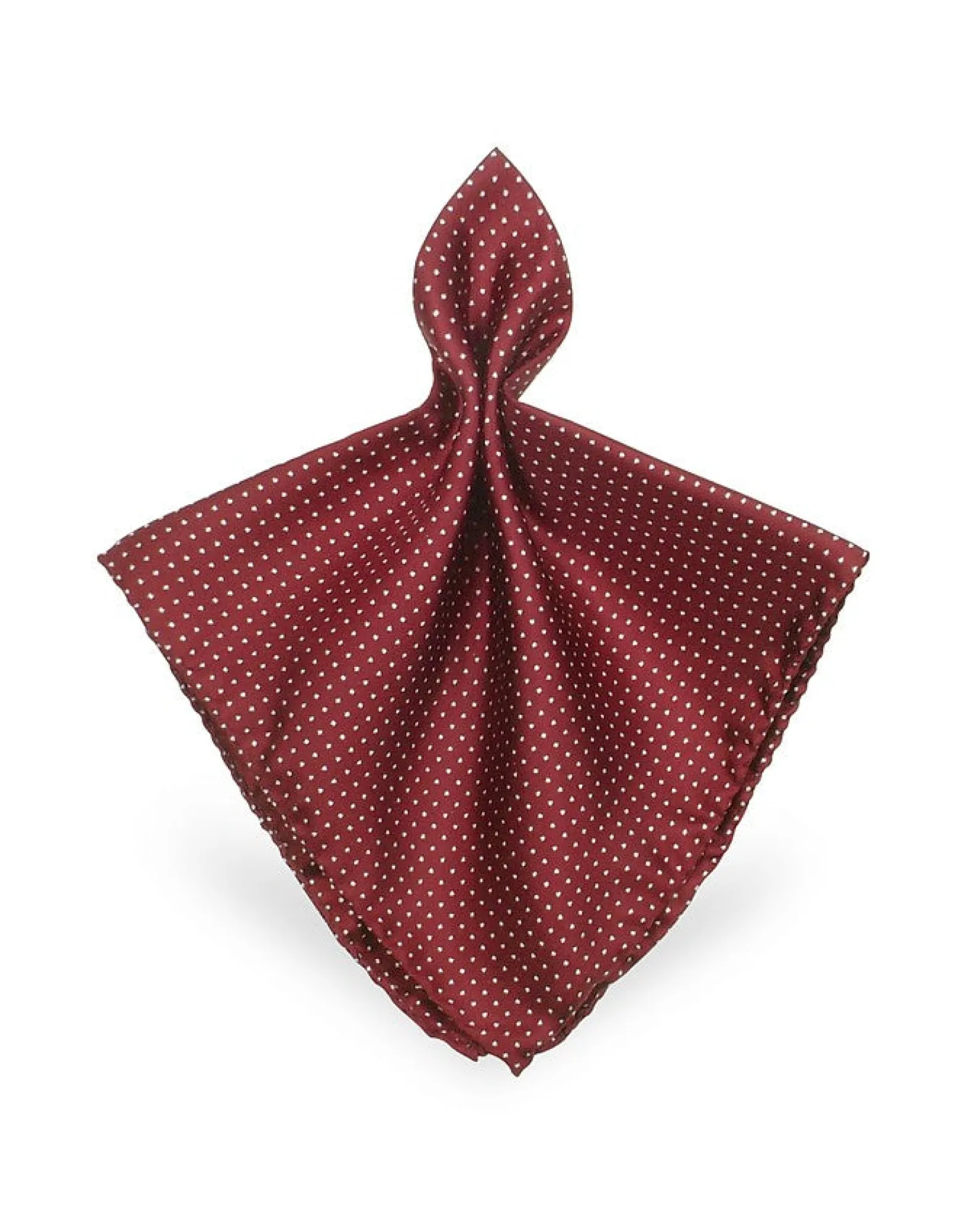 Wine Red Mini Polkadot Twill Silk Pocket Square<Forzieri Cheap