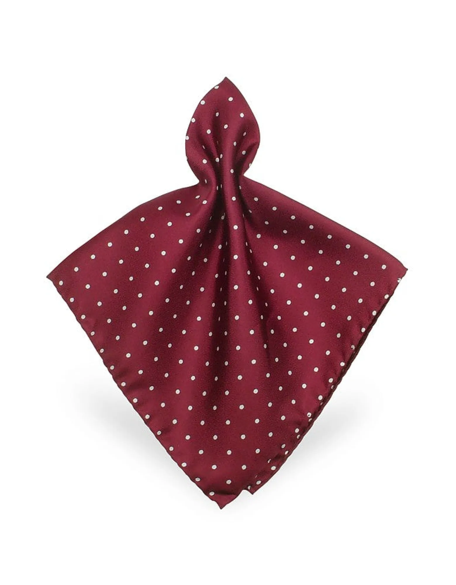 Wine Red Polkadot Twill Silk Pocket Square<Forzieri Cheap