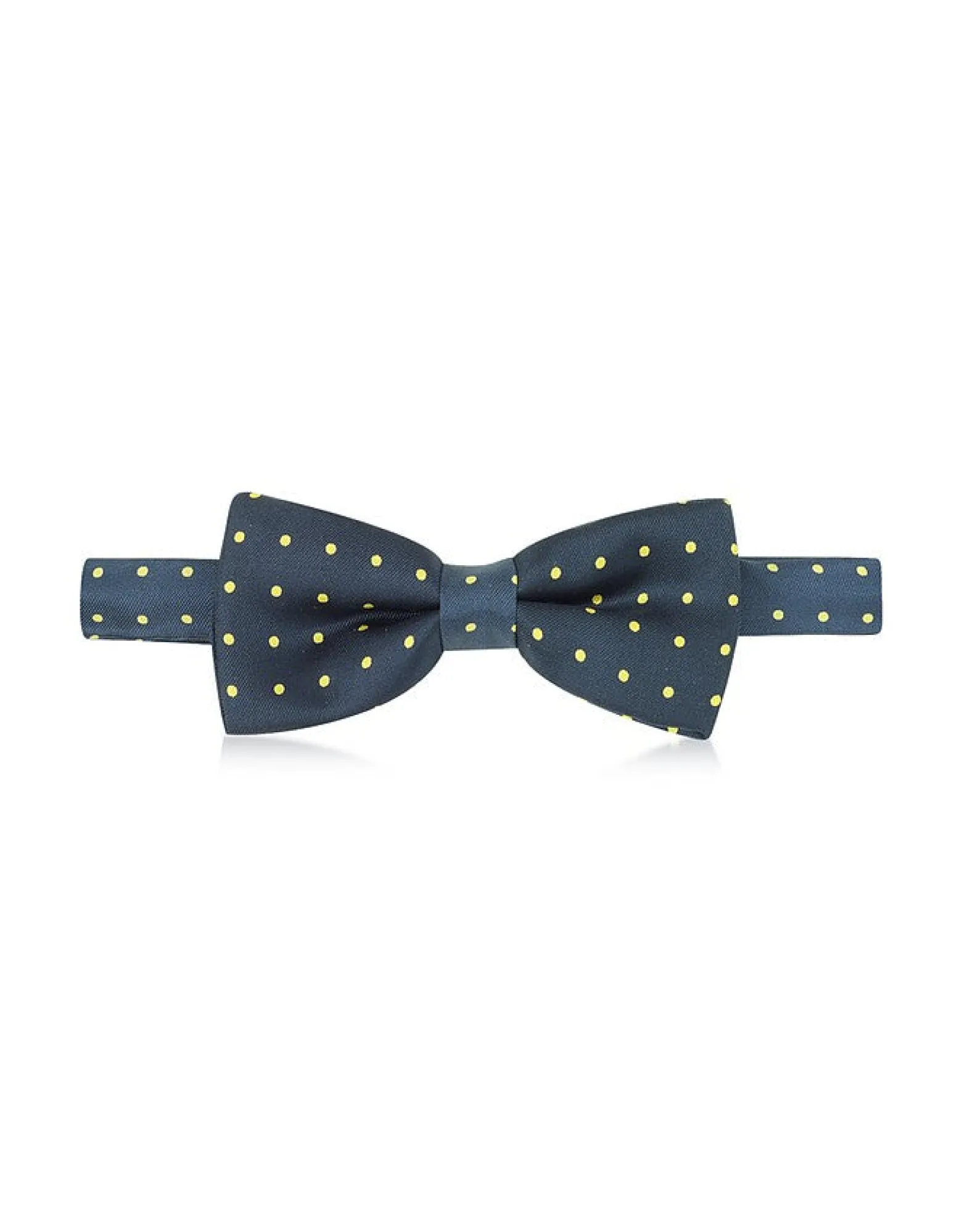 Yellow on Navy Blue Polkadot Pre-tied Bowtie<Forzieri Hot