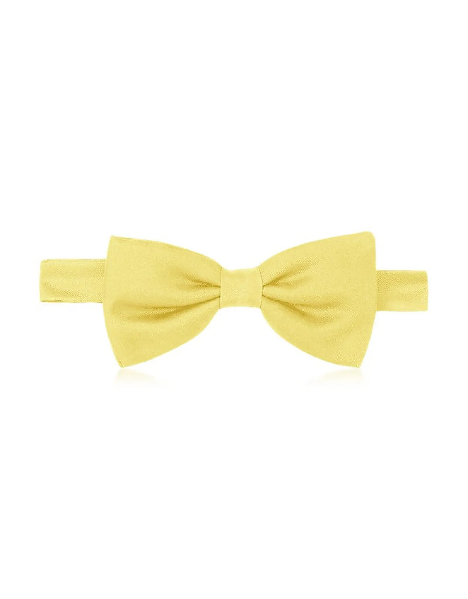 Yellow Solid Pre-Tied Twill Silk Bowtie<Forzieri Cheap